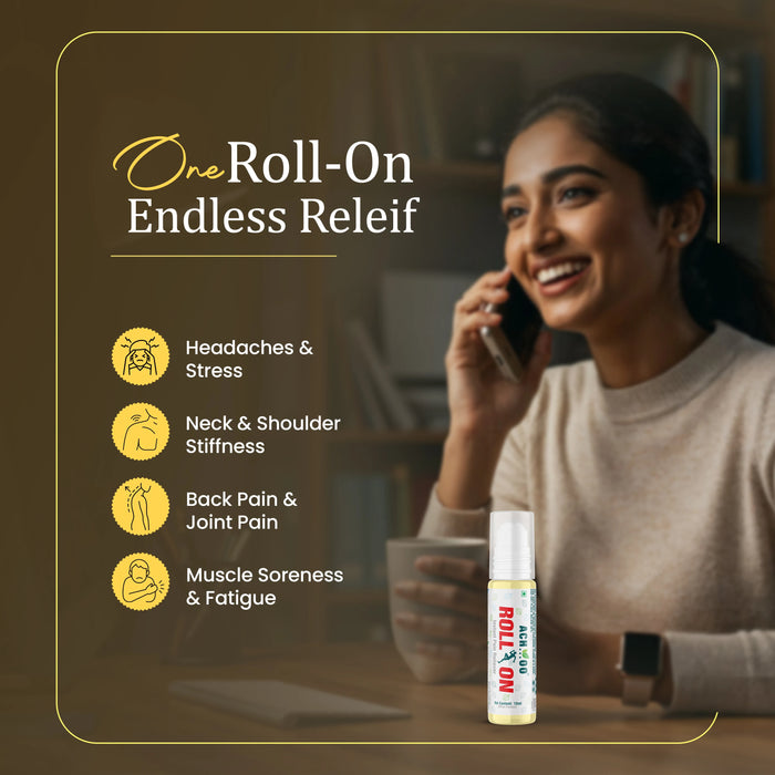 Achoo Roll On - Relief from Headaches and Joints pain - 10ml