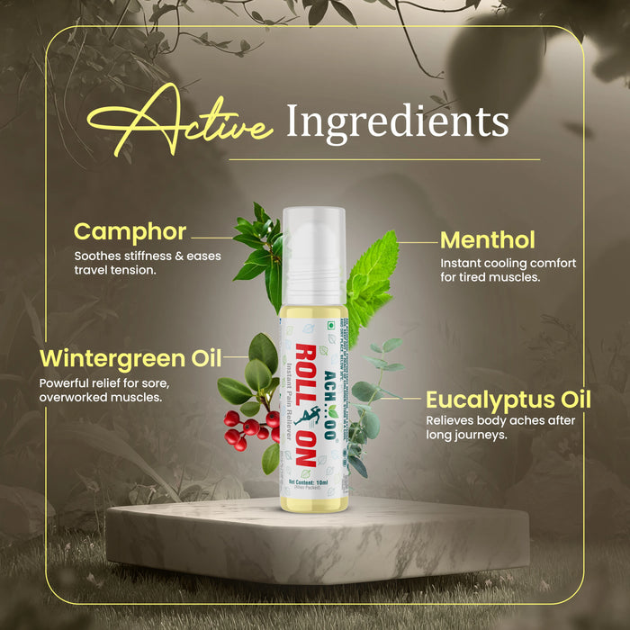 Achoo Roll On - Relief from Headaches and Joints pain - 10ml