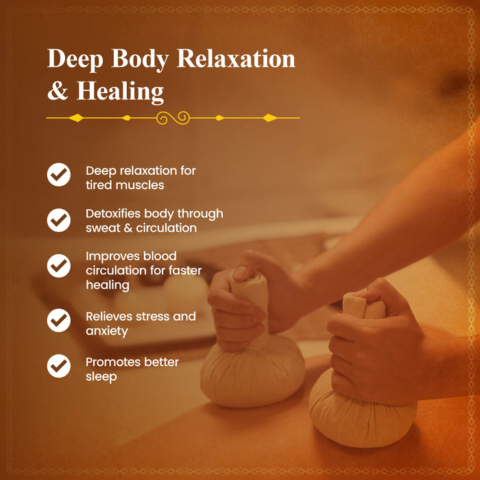 Achoo Herbal Compress Kit - Massage Potli 100GM & Pain Oil 100ML