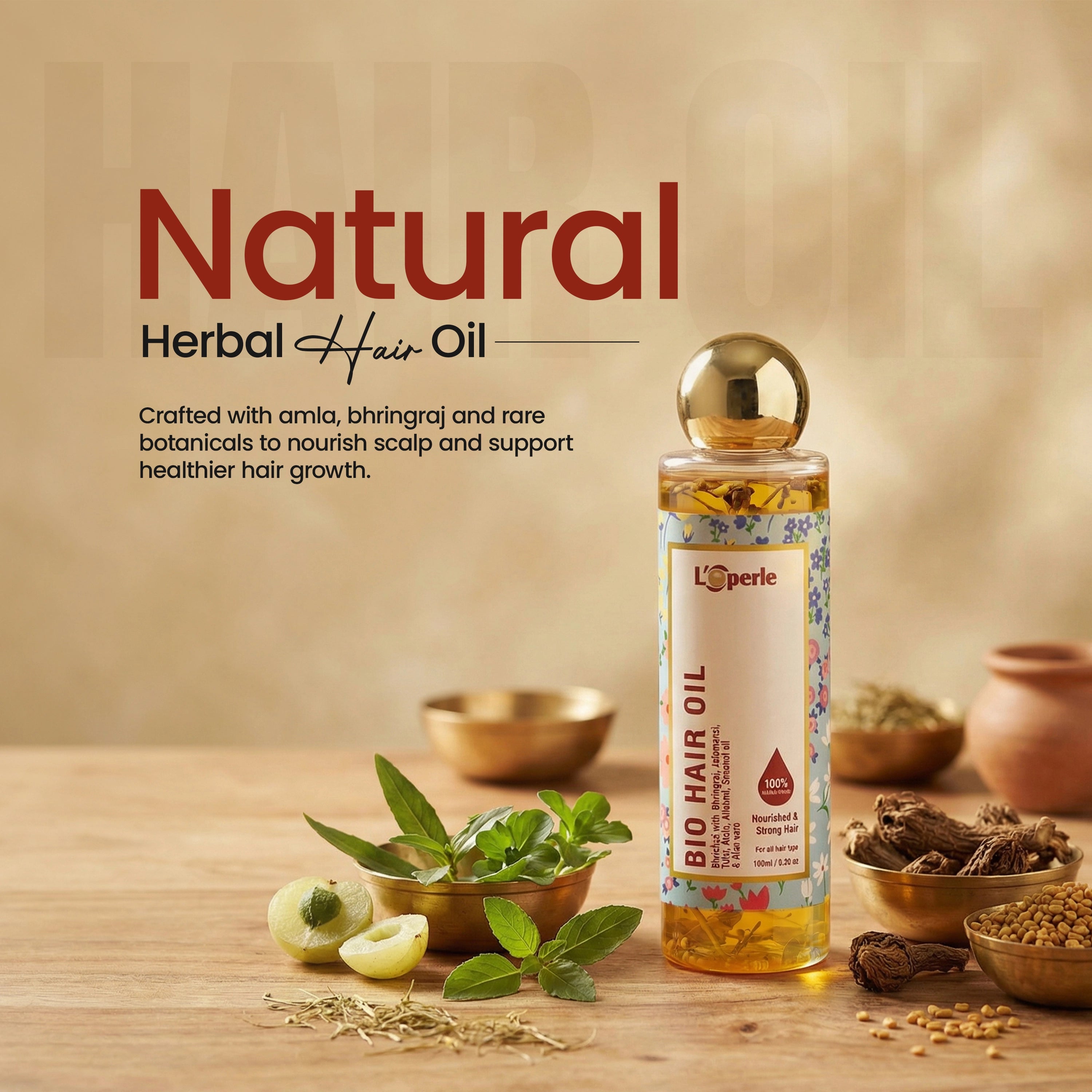 Loperle Bio Hair Oil - Controls dandruff & hair fall - 100ml