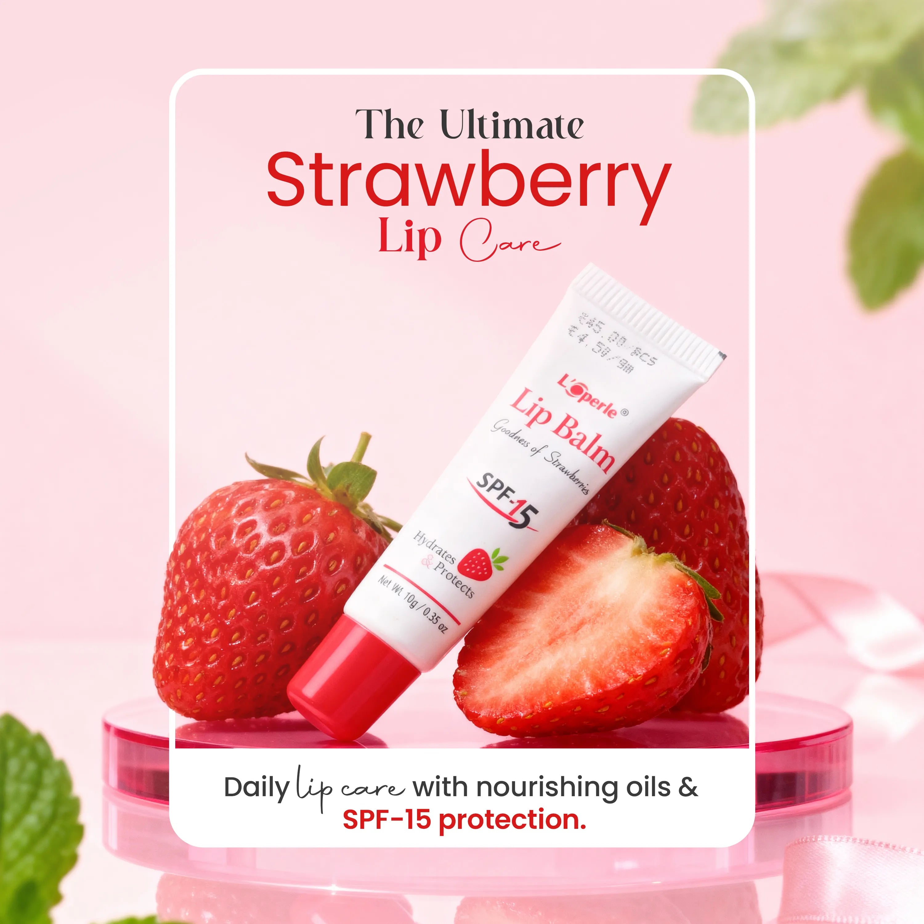Loperle Strawberry Lip Balm | Soft & Smooth Lips - 10g