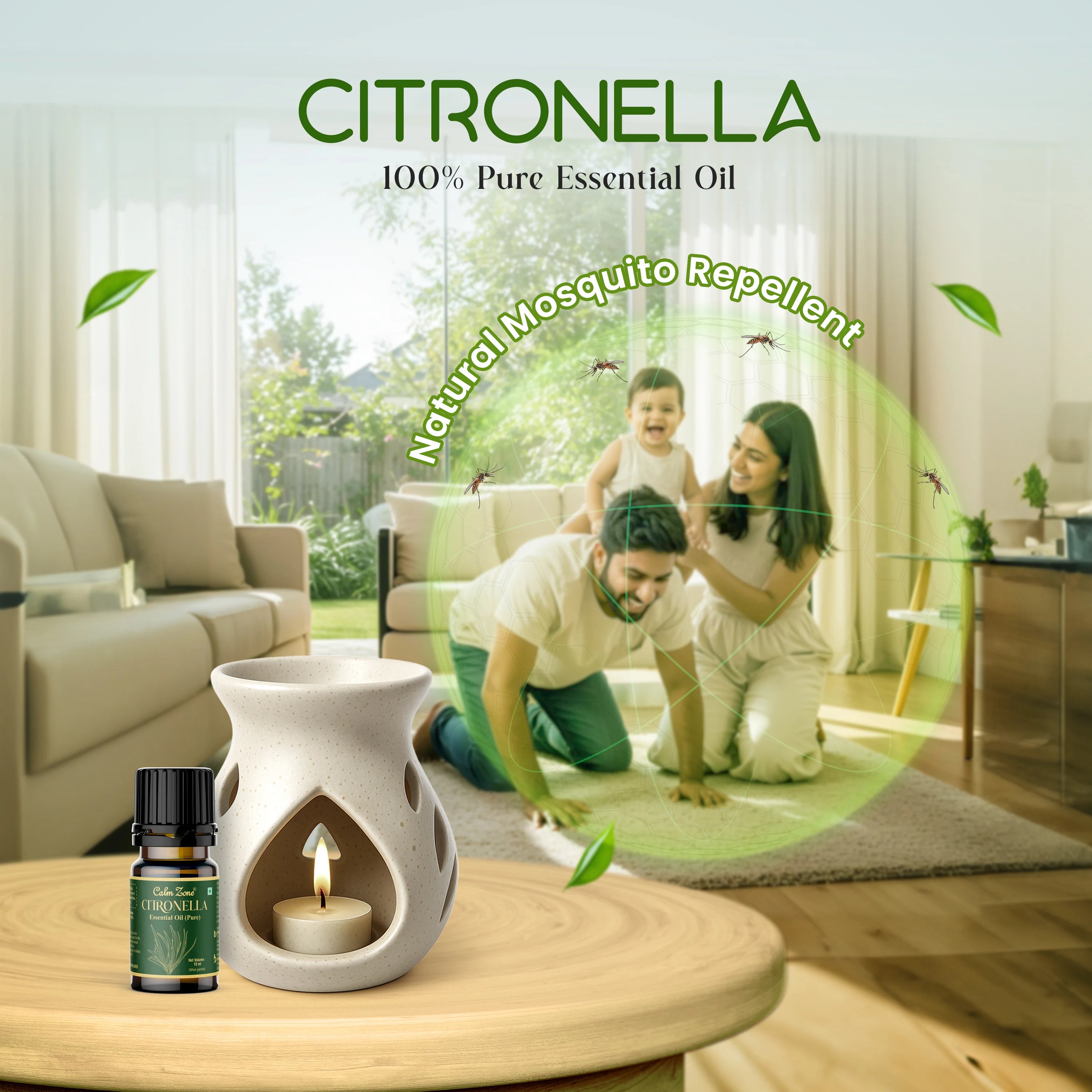 Calmzone Citronella Oil - Natural Essential Oil for Mosquitoes - Brawn Herbal