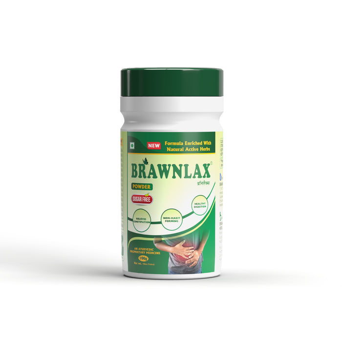 BRAWNLAX Constipation Relief Powder For Constipation, Indigestion, Acidity, Gas, Improves Digestion & Gut Health | Non Habit Forming | 100% Natural Actives | Sugar Free - 100 Gm
