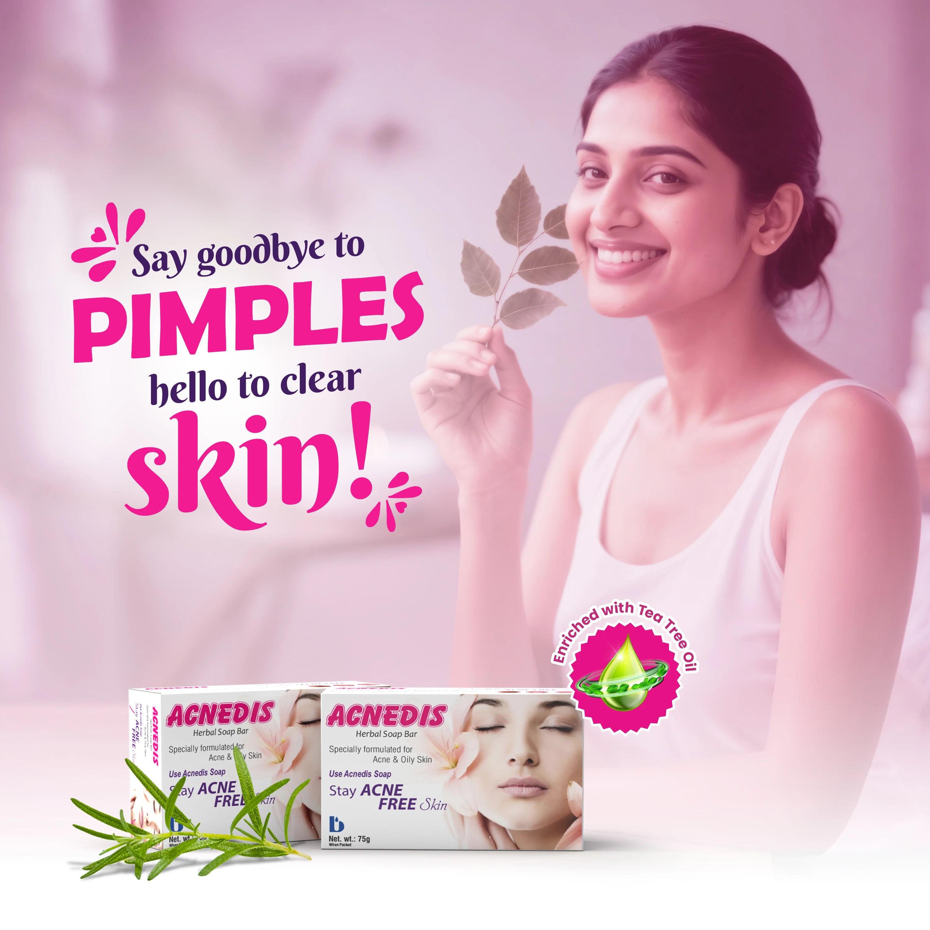 Acnedis Herbal Soap for Acne and Oily Skin - 75g - Brawn Herbal