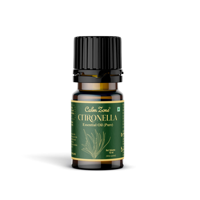 CALMZONE CITRONELLA OIL- 100% Natural Essential Oil for Mosquitoes, Insects & Bugs Repellent, Best for Aromatherapy(Fragrance), Skin & Hair