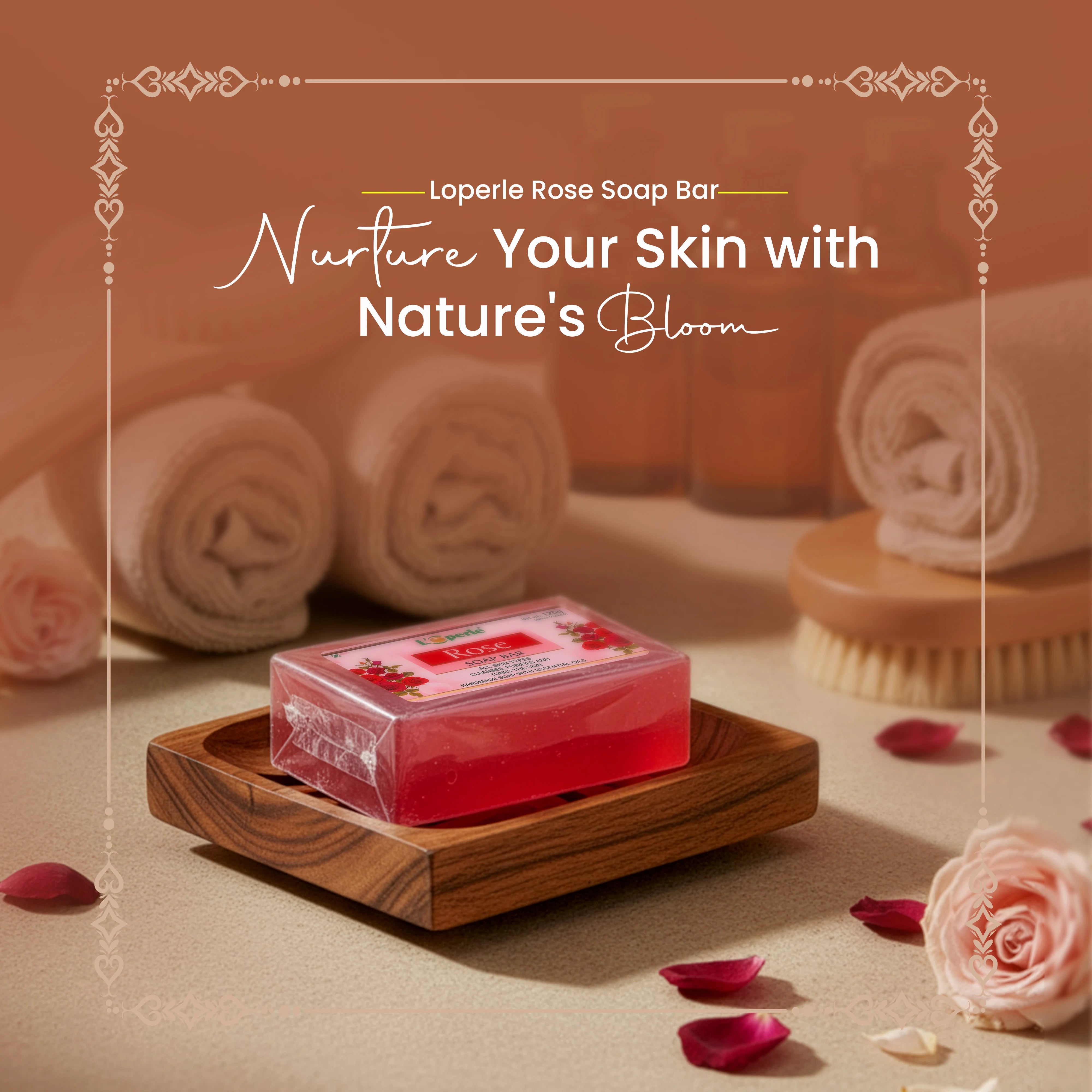Loperle Rose soap Bar for Moisturized Skin - Brawn Herbal