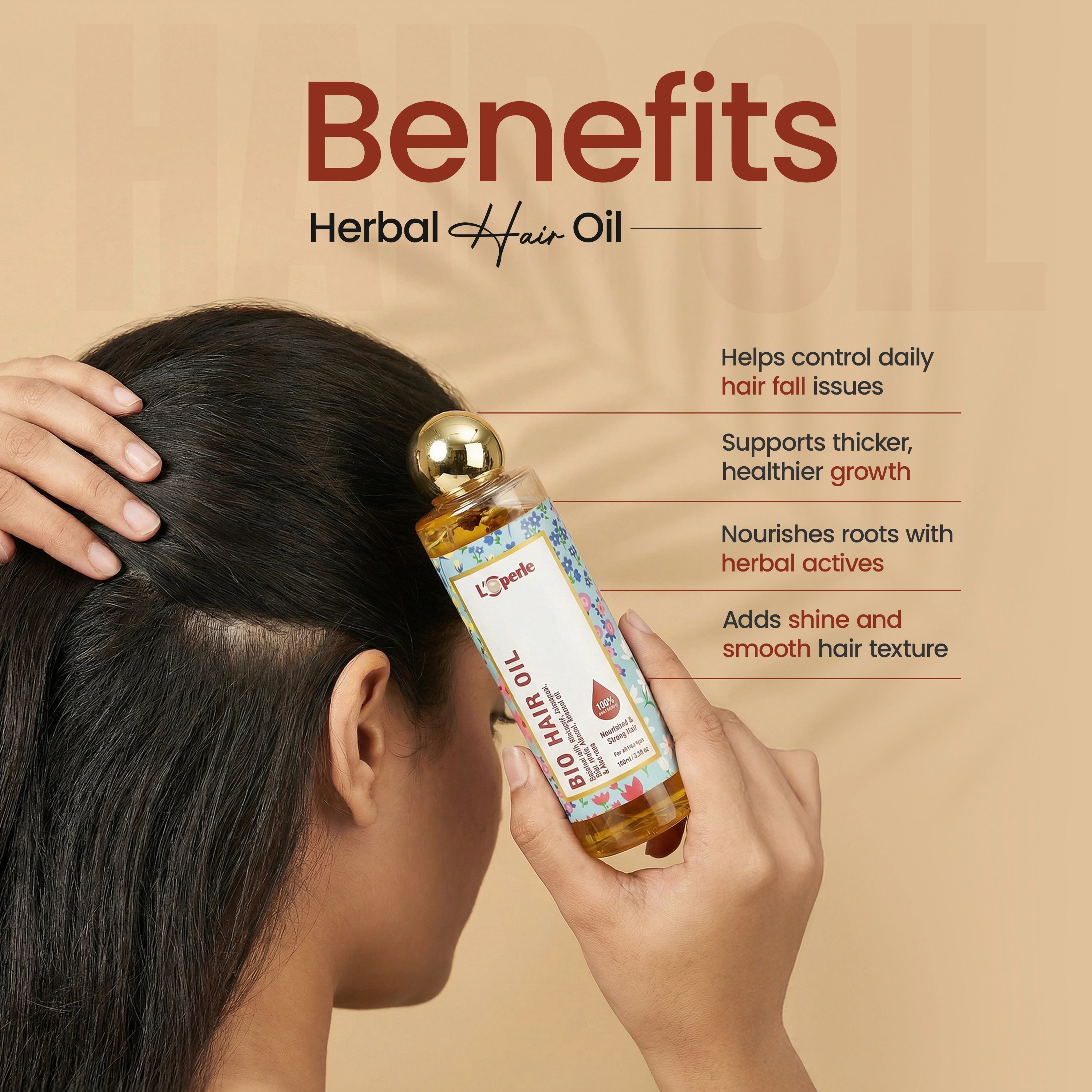 Loperle Bio Hair Oil - Controls dandruff & hair fall - 100ml