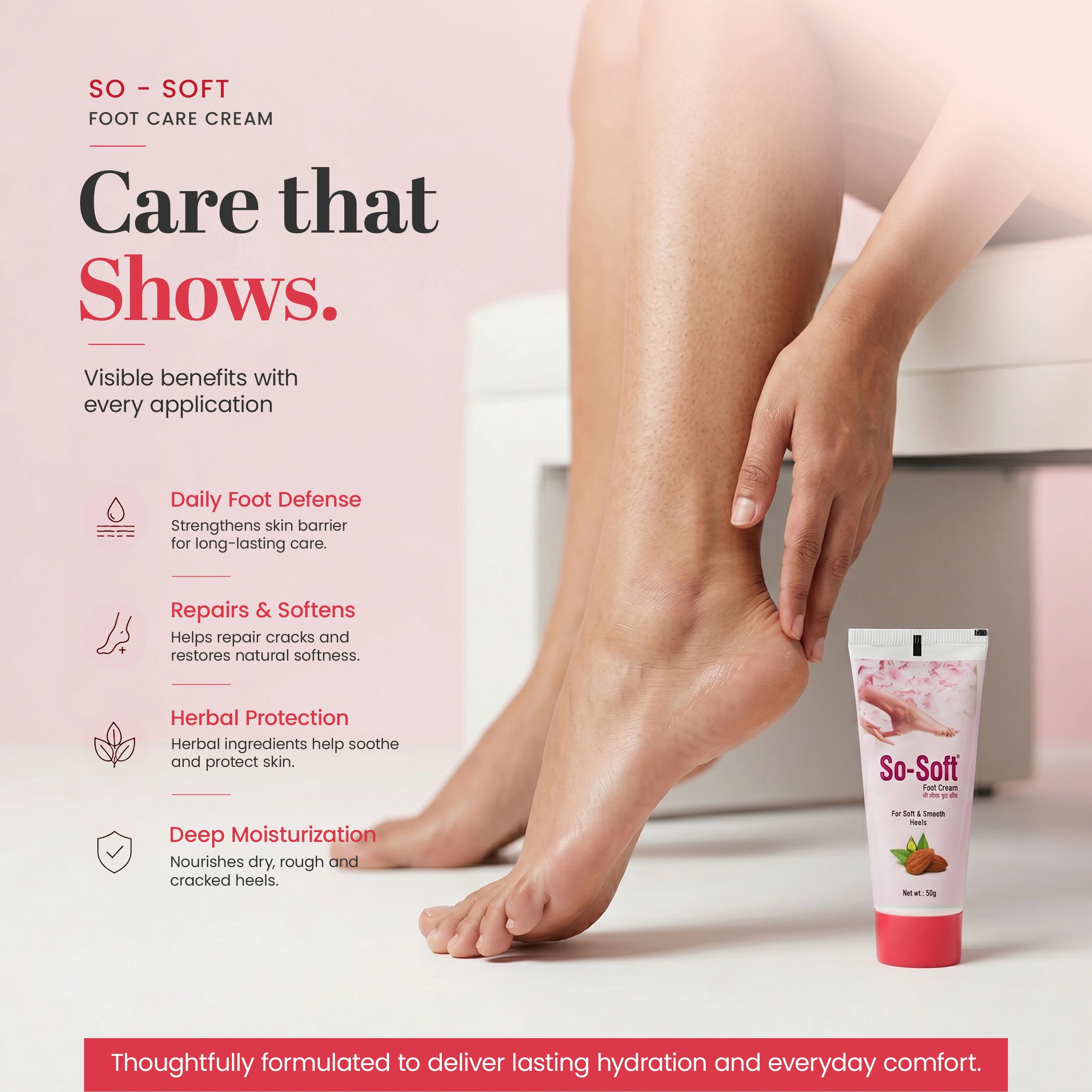 SO-SOFT Foot Care Cream with Natural Active Ingredients- 50g