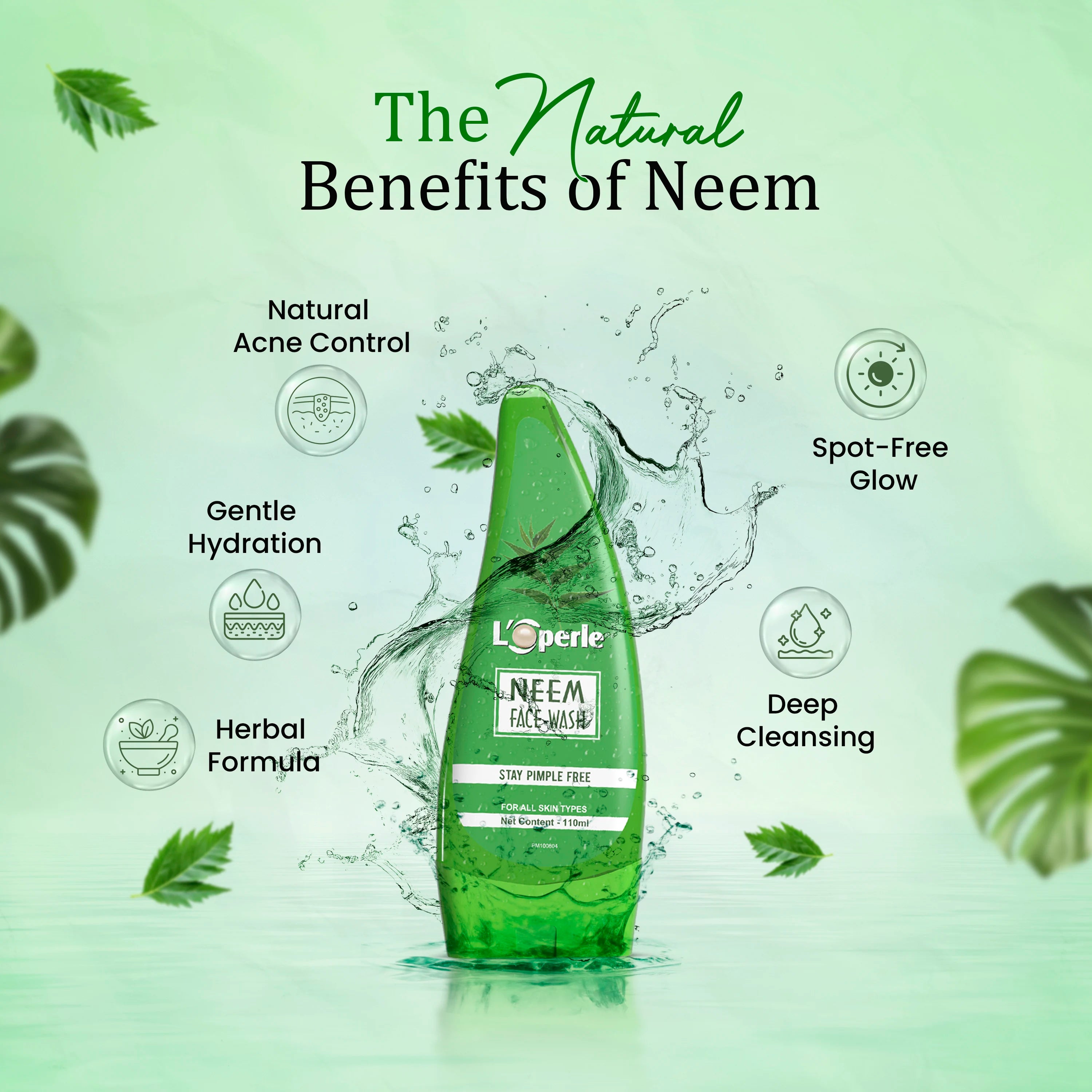 Loperle Pure Neem Face Wash | Stay Pimple Free -110 ML - Brawn Herbal