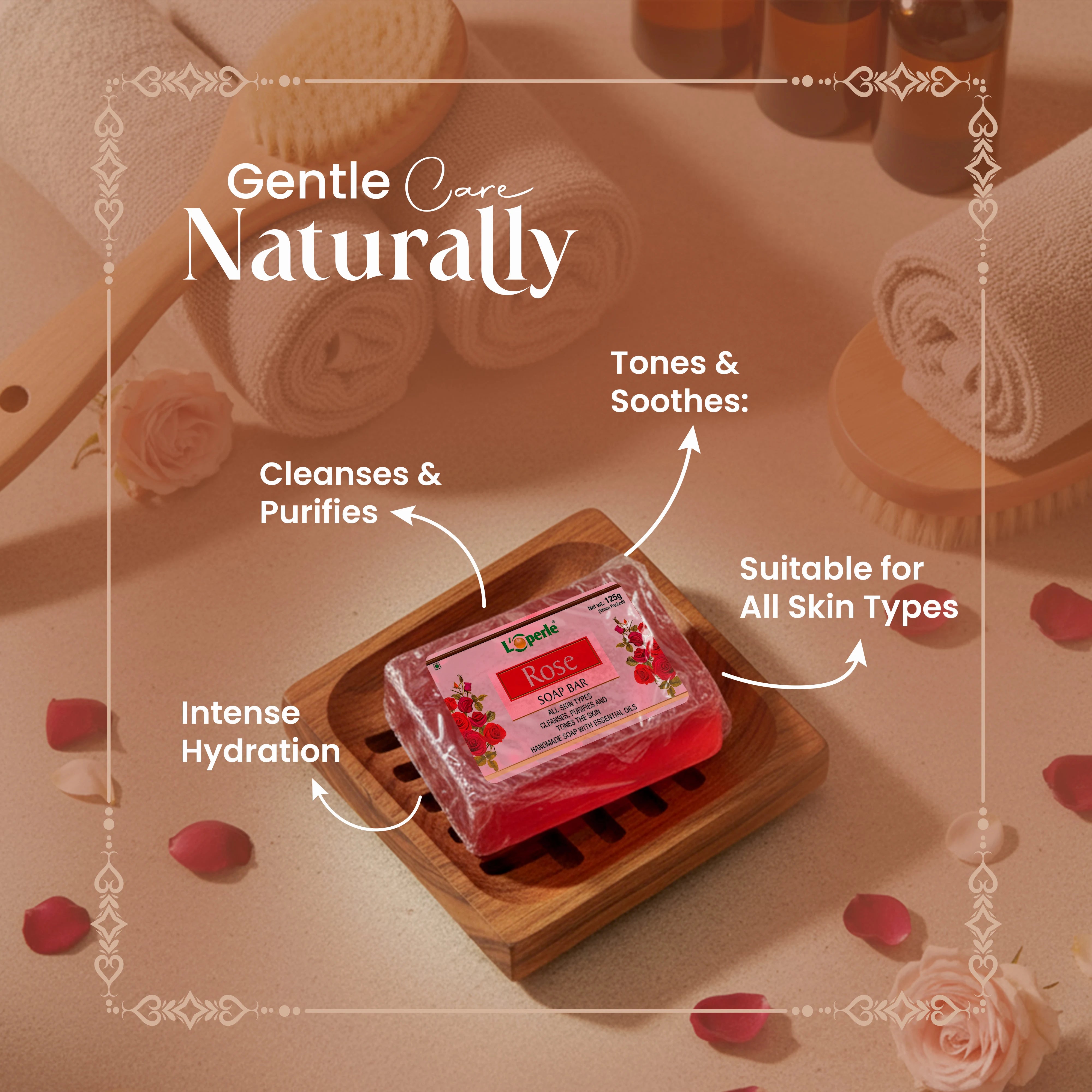 Loperle Rose soap Bar for Moisturized Skin - Brawn Herbal