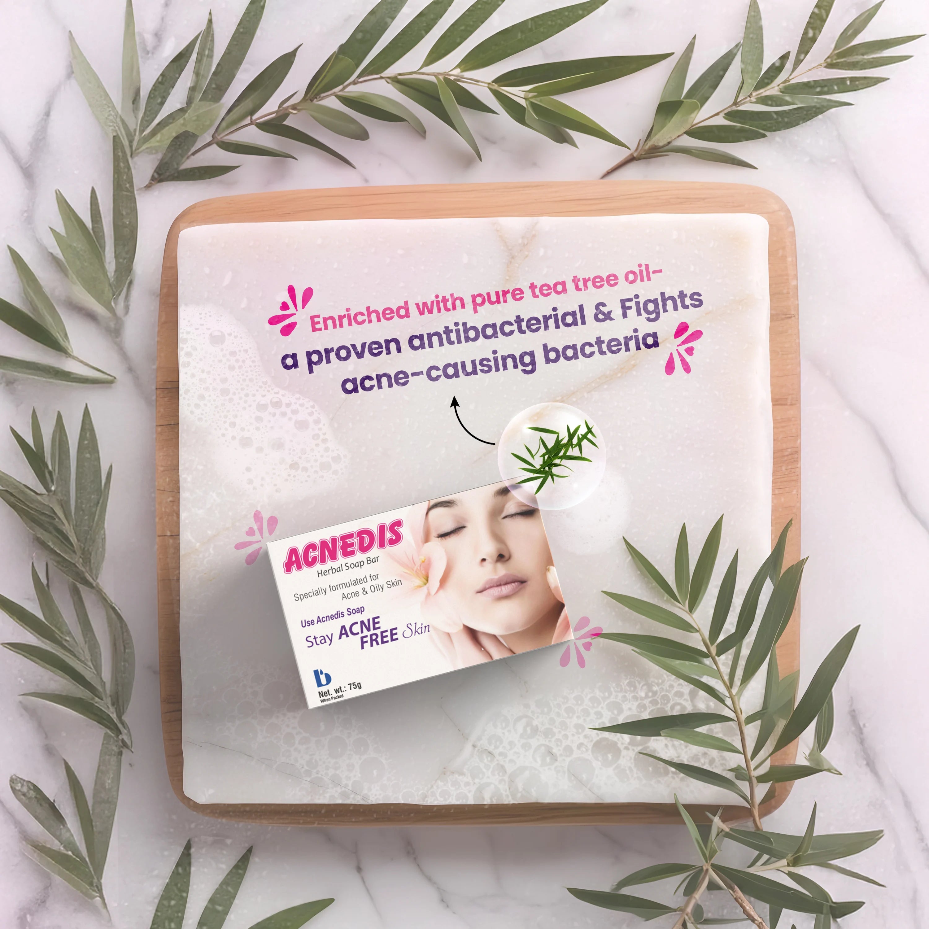 Acnedis Herbal Soap for Acne and Oily Skin - 75g - Brawn Herbal