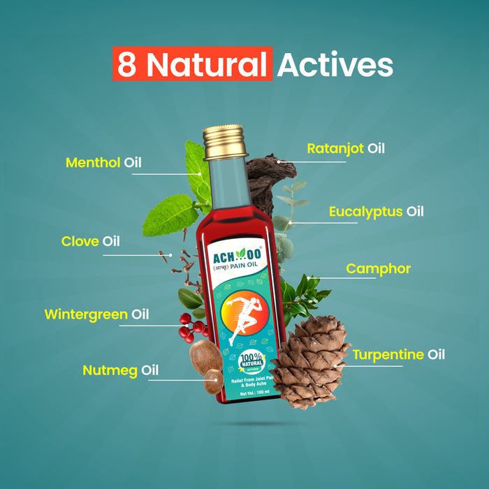 ACHOO Pain Relief Oil - Ayurvedic Care for Joint Pain, Muscle Pain & Body Pain-100ml (Pack of 1)