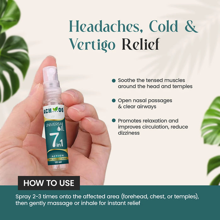 Achoo Universal Oil | Provides relief from 7 problems - 10ml