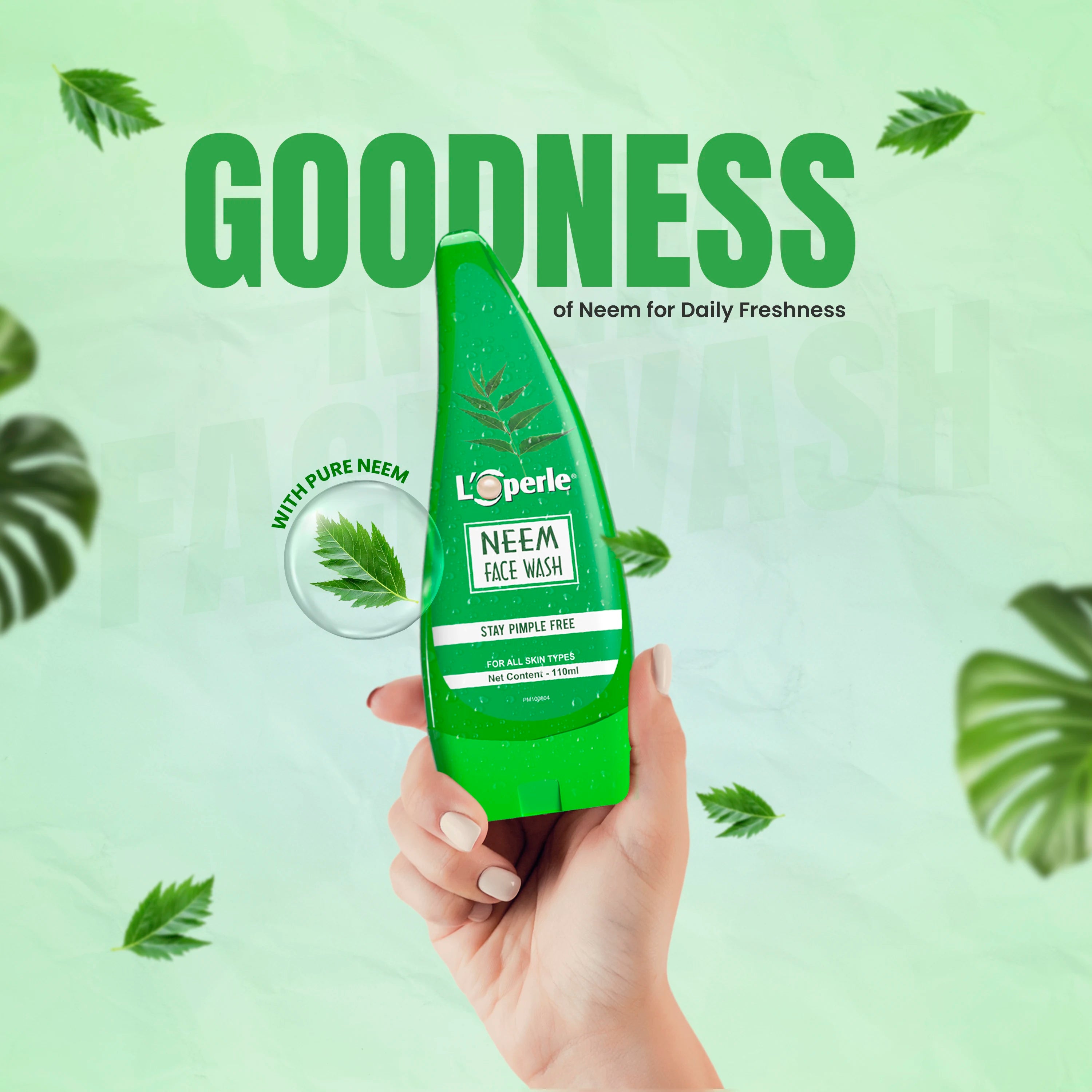 Loperle Pure Neem Face Wash | Stay Pimple Free -110 ML - Brawn Herbal