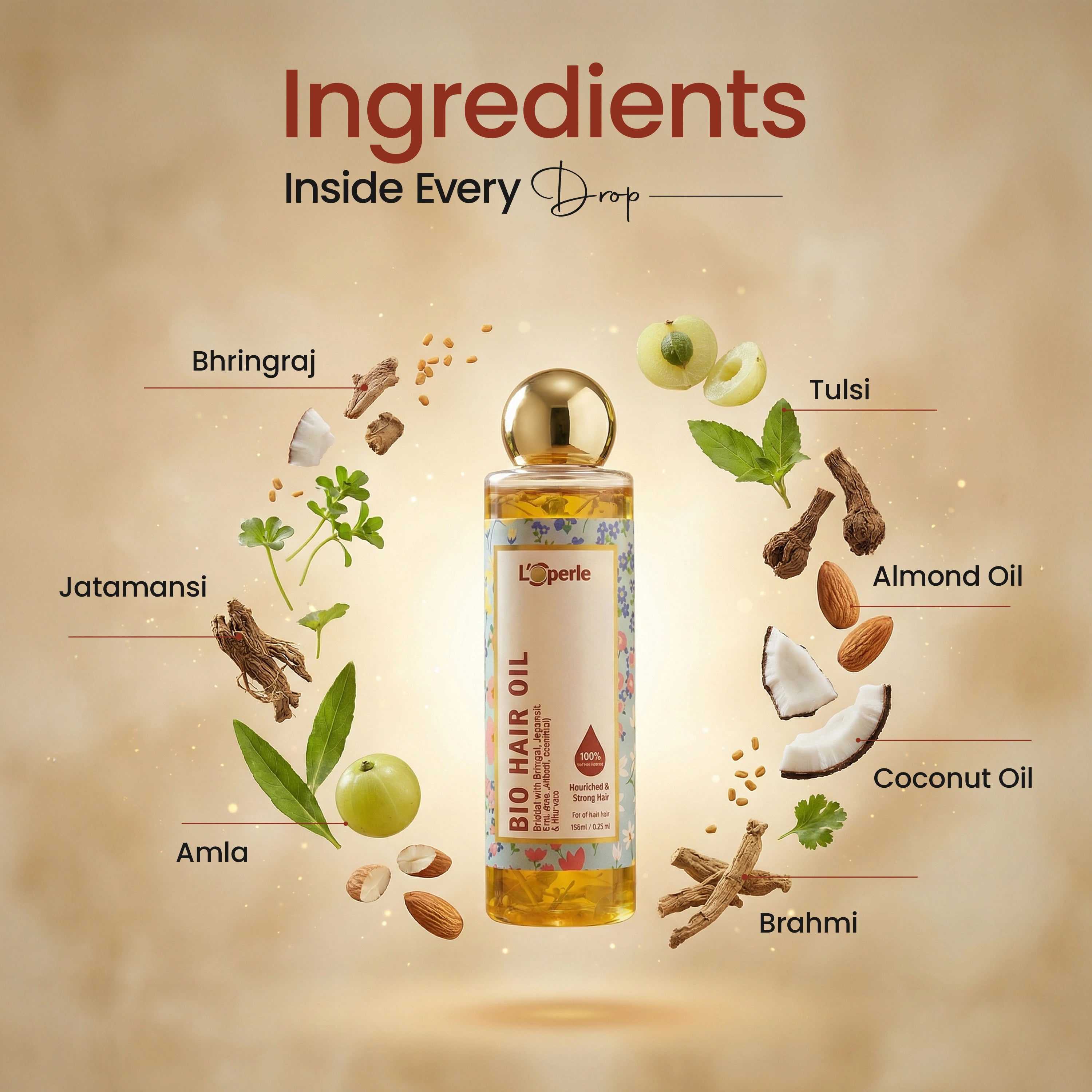 Loperle Bio Hair Oil - Controls dandruff & hair fall - 100ml