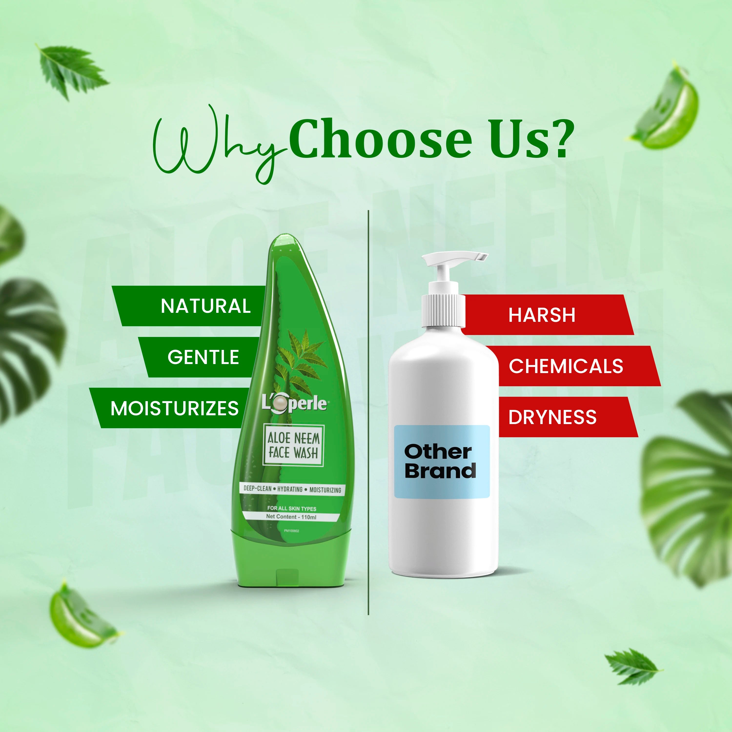 Loperle Aloe Neem Face Wash | For Hydrating Skin - Brawn Herbal