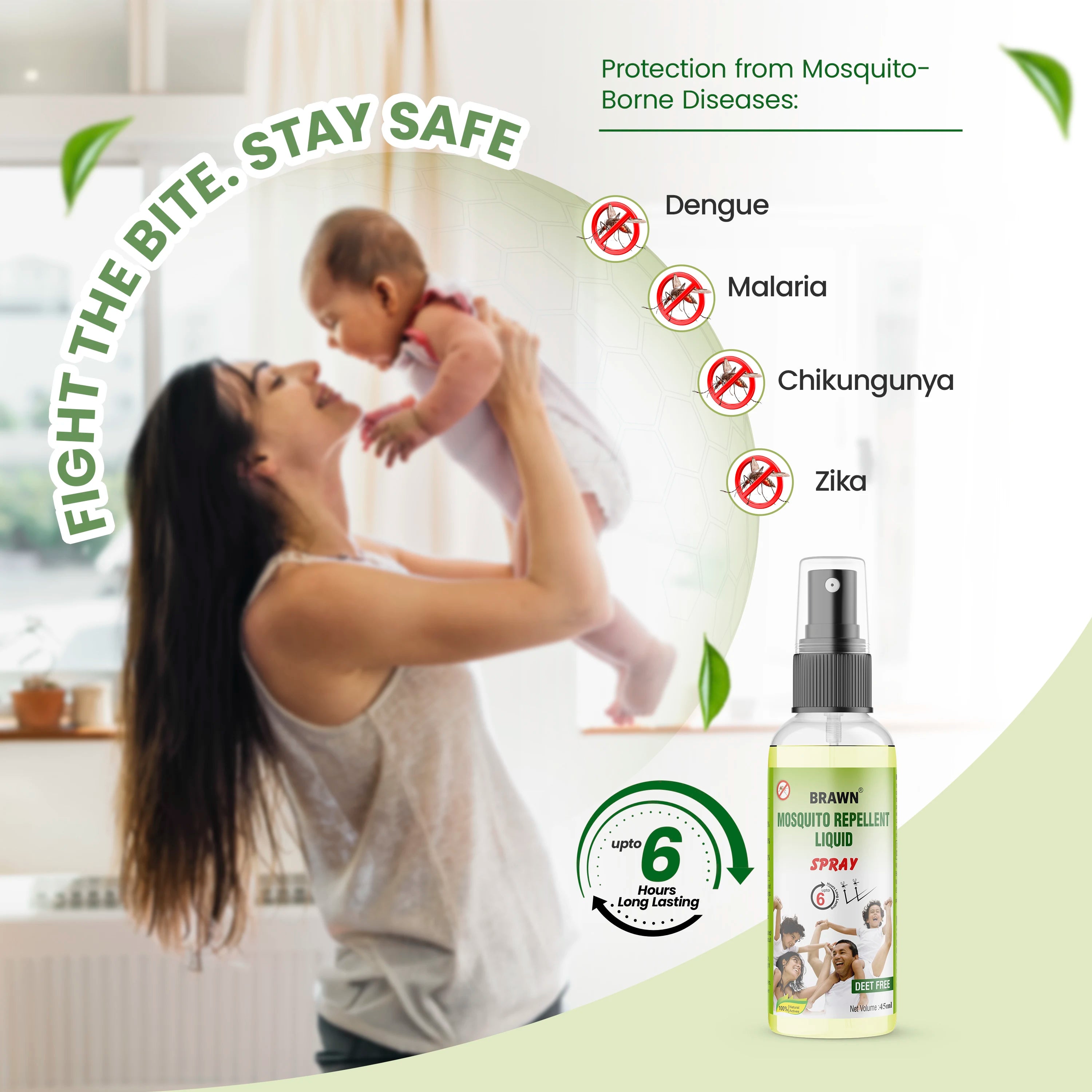 Brawn Herbal Mosquito repellent spray | Deet Free | 45ML - Brawn Herbal