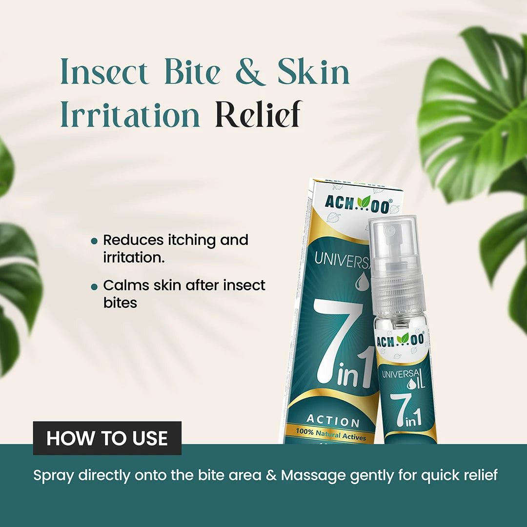 Achoo Universal Oil | Provides relief from 7 problems - 10ml - Brawn Herbal