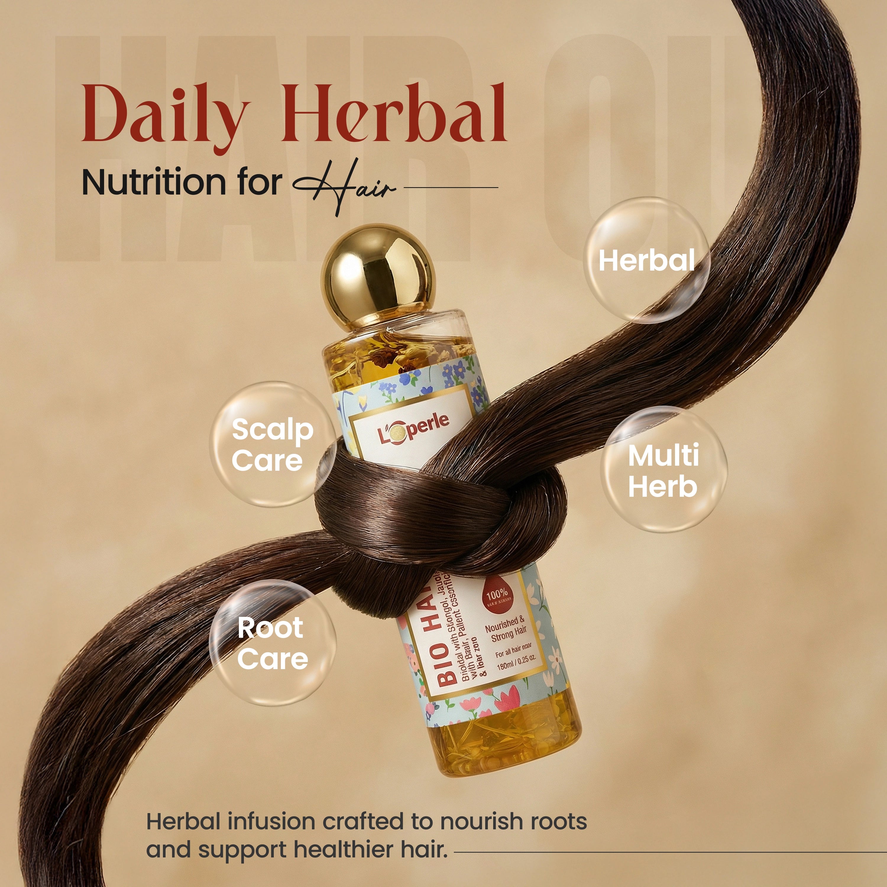 Loperle Bio Hair Oil - Controls dandruff & hair fall - 100ml