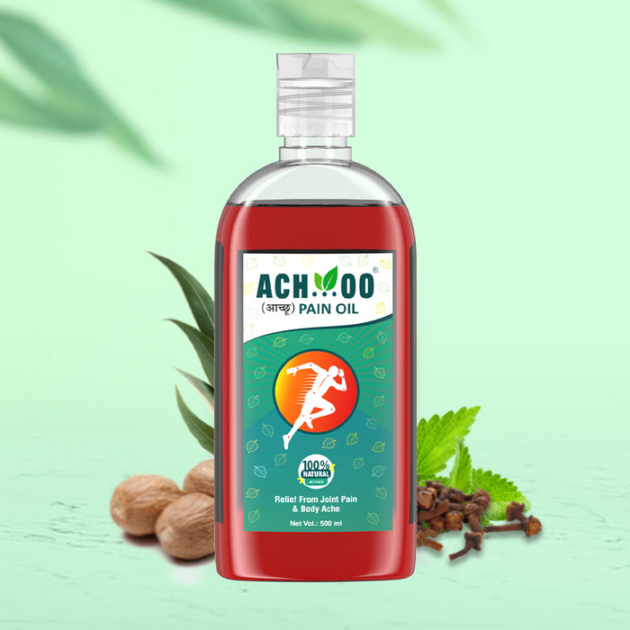 ACHOO Pain Relief Oil - Ayurvedic Care for Joint Pain, Muscle Pain & Body Pain - 500ml