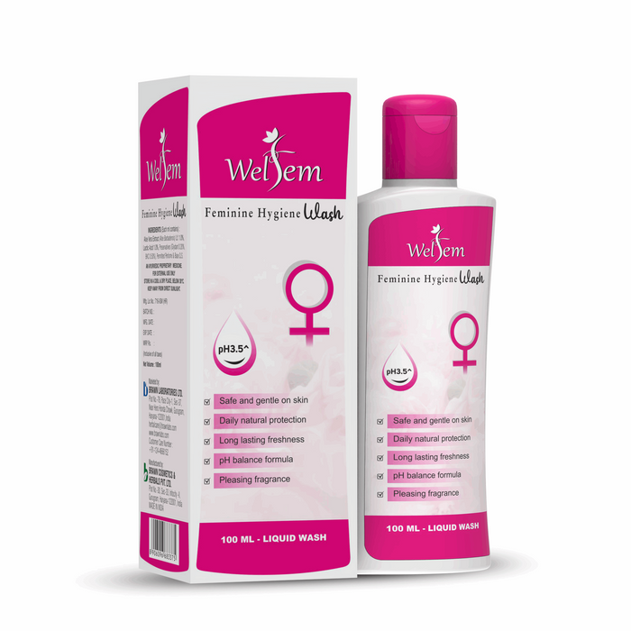 Welfem Feminine Intimate Hygiene Wash for Women with Lactic Acid, Aloevera & pH Balanced