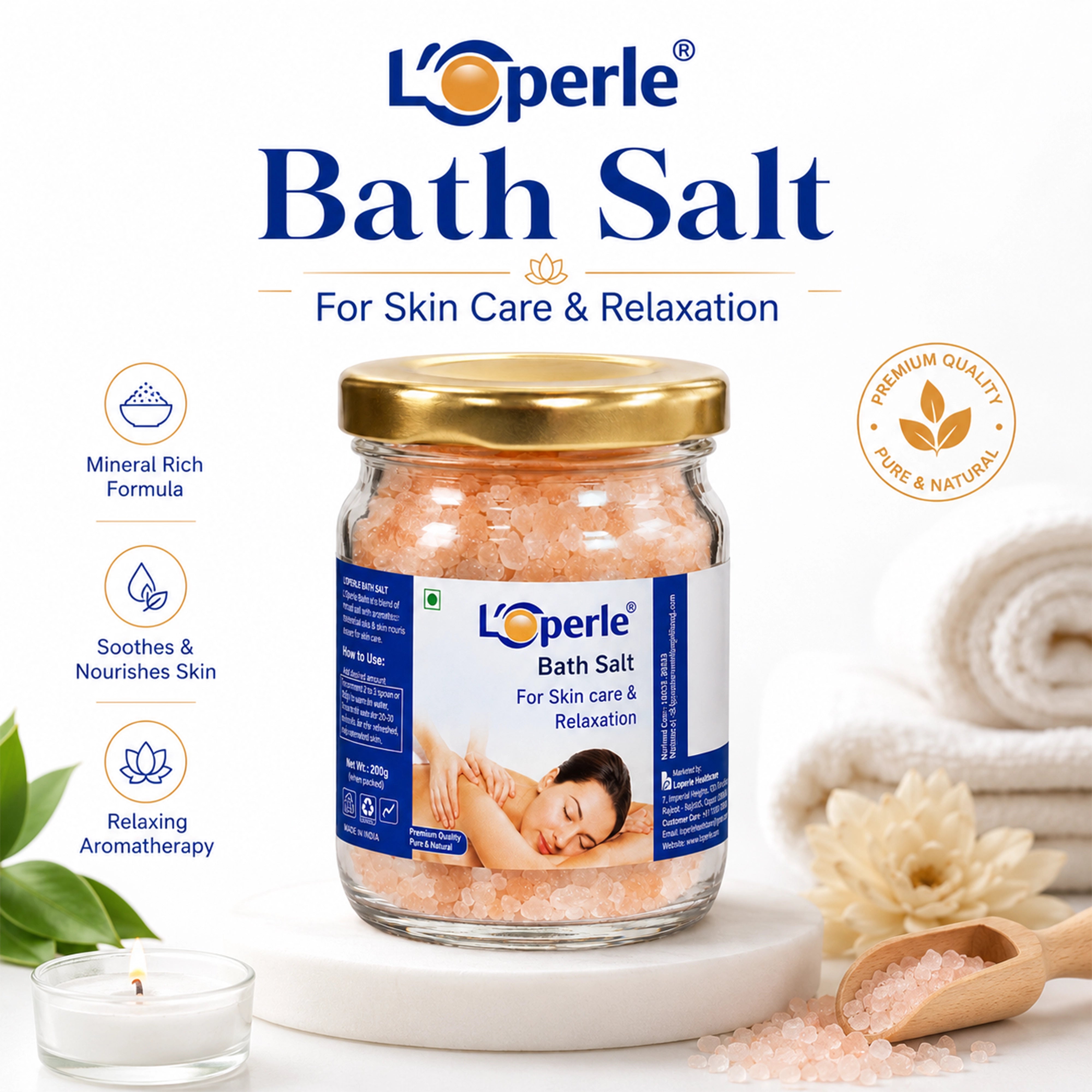 Loperle Bath Salt for Skin Care & Muscle Relaxation - 50g