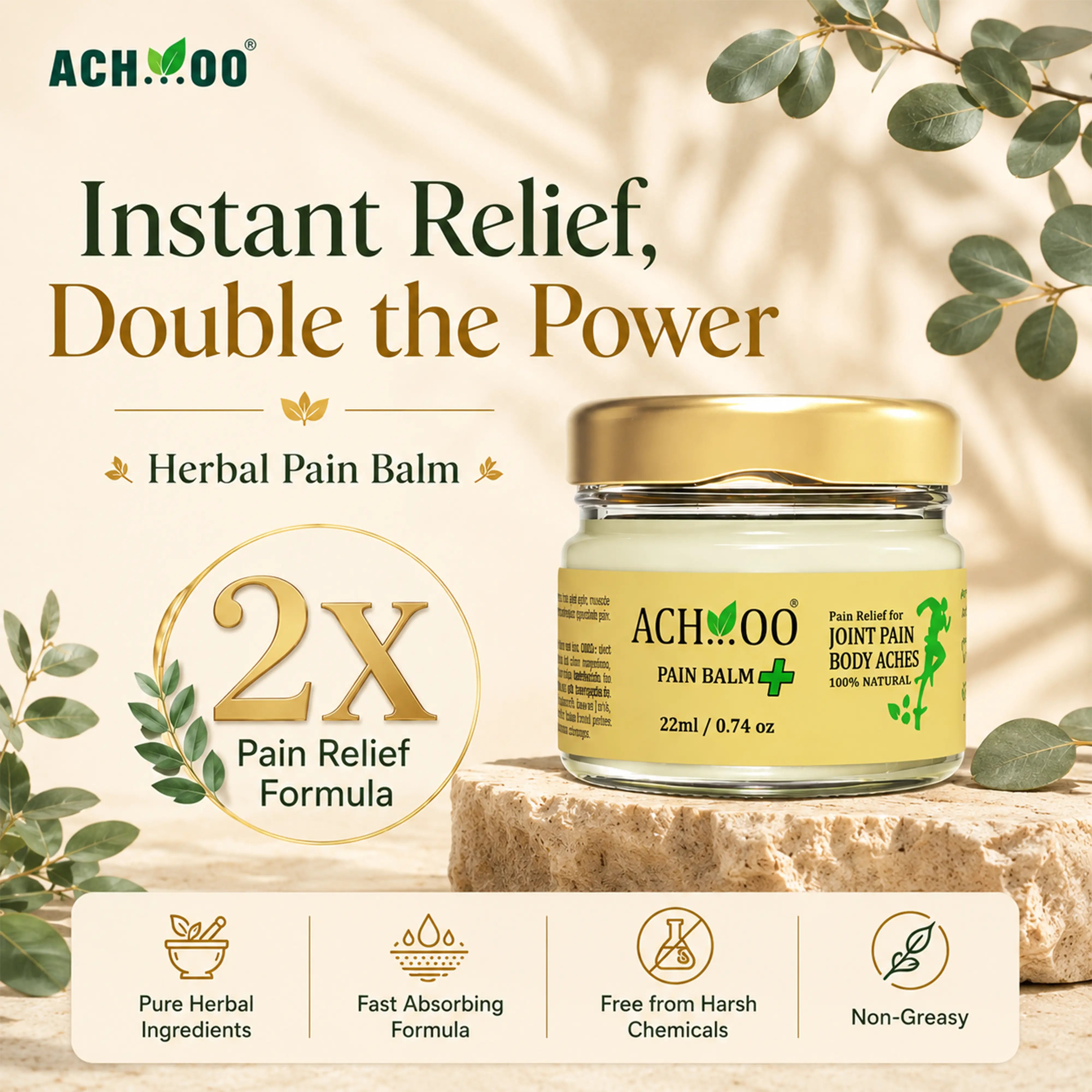 Achoo Pain Balm Plus For Joint, Muscle and Body Pain - 22ml