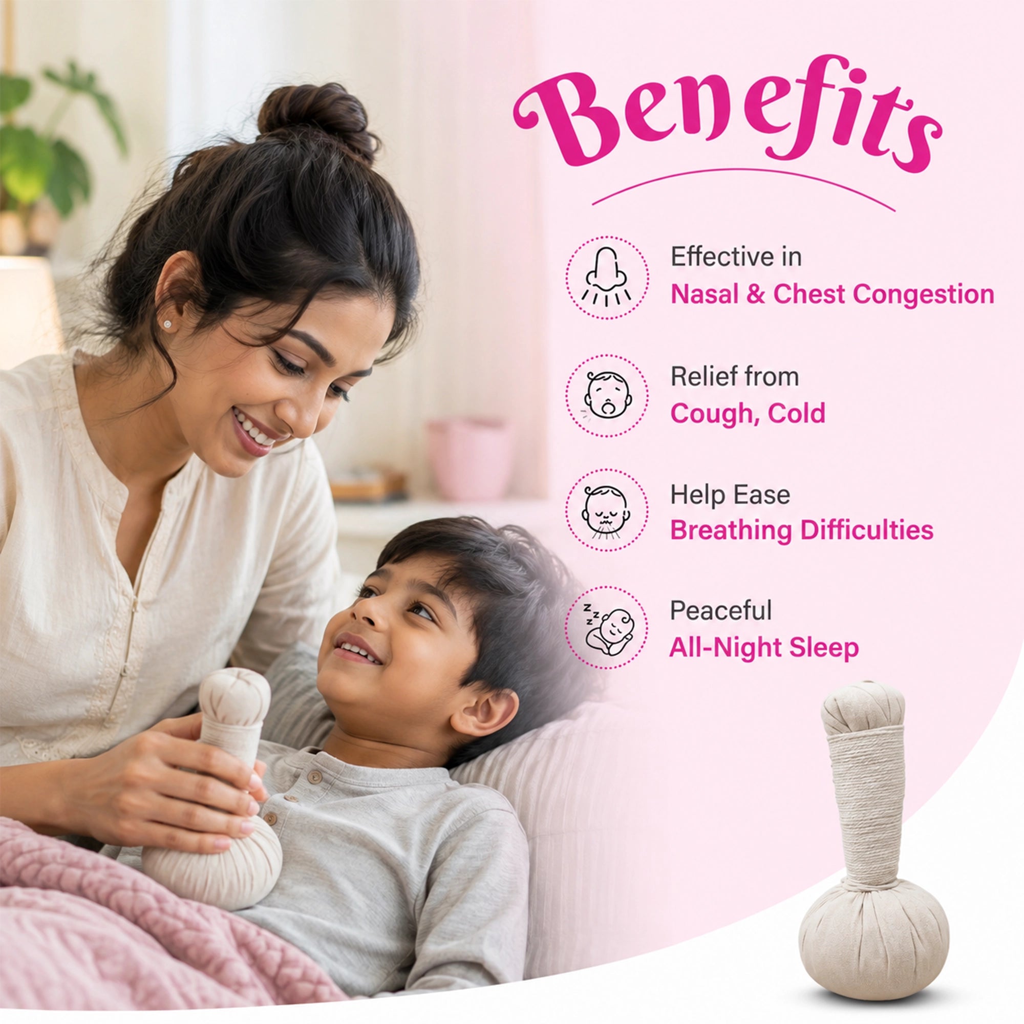 Achoo Baby Chest Rub Potli for Nasal & Chest Congestion- 50g |  5 +  years