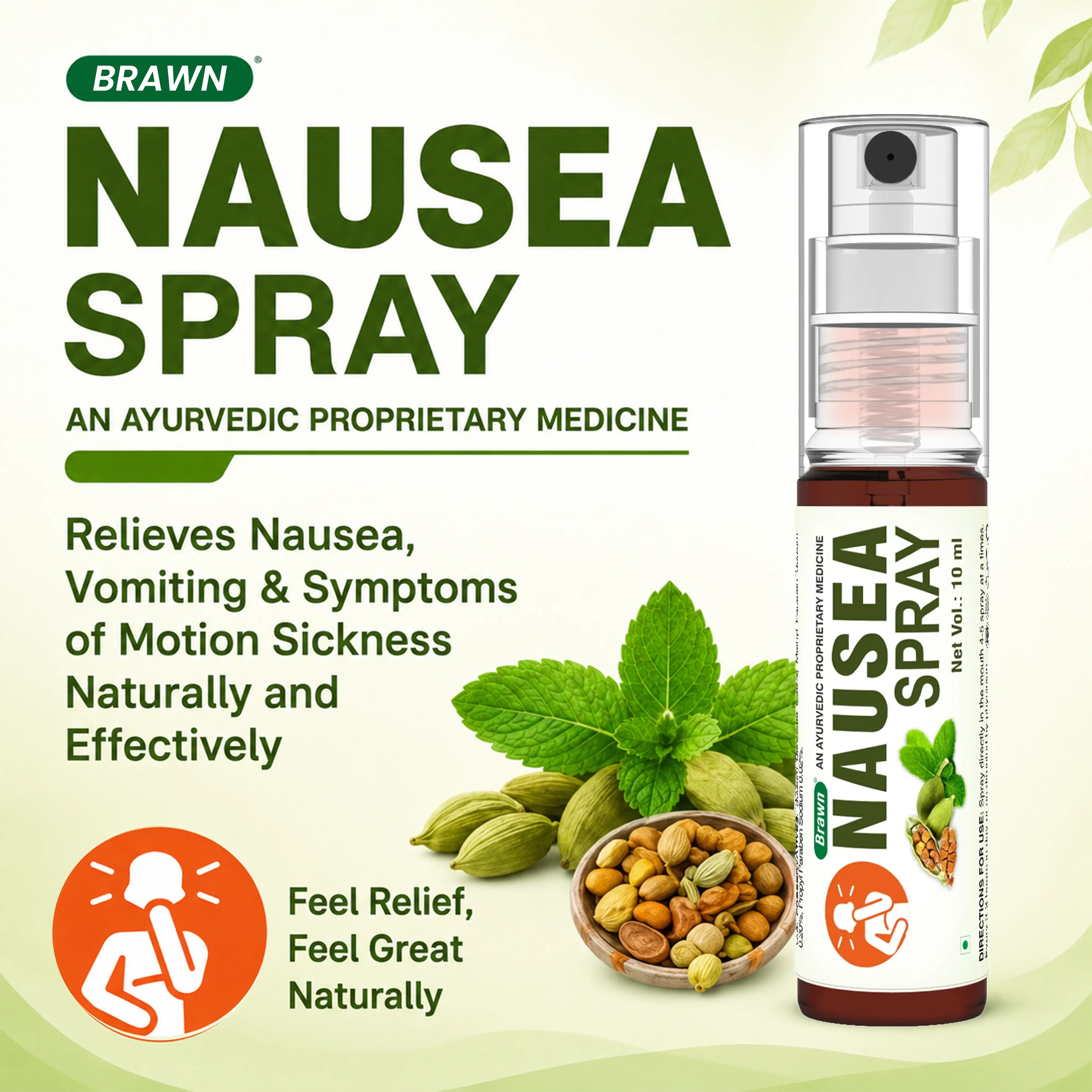 Brawn Nausea Spray | Suppress feeling of vomiting - 10ml