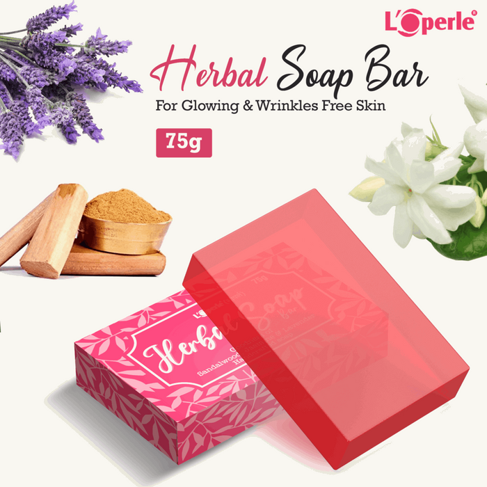LOPERLE Herbal Soap Bar Handcrafted with Sandalwood, Jasmine and Lavender Oil