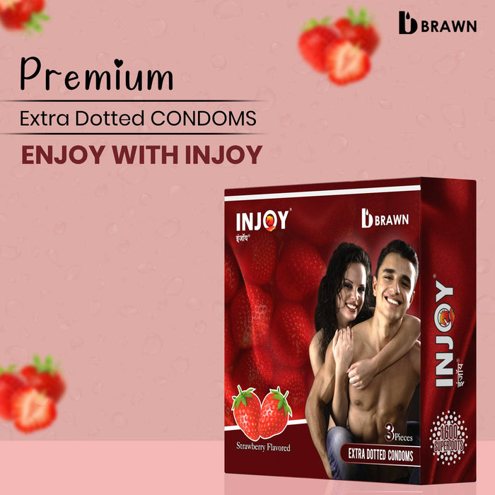 INJOY Flavoured Premium Extra Thin Condoms with 1600 Super Dots, Enjoy with Injoy
