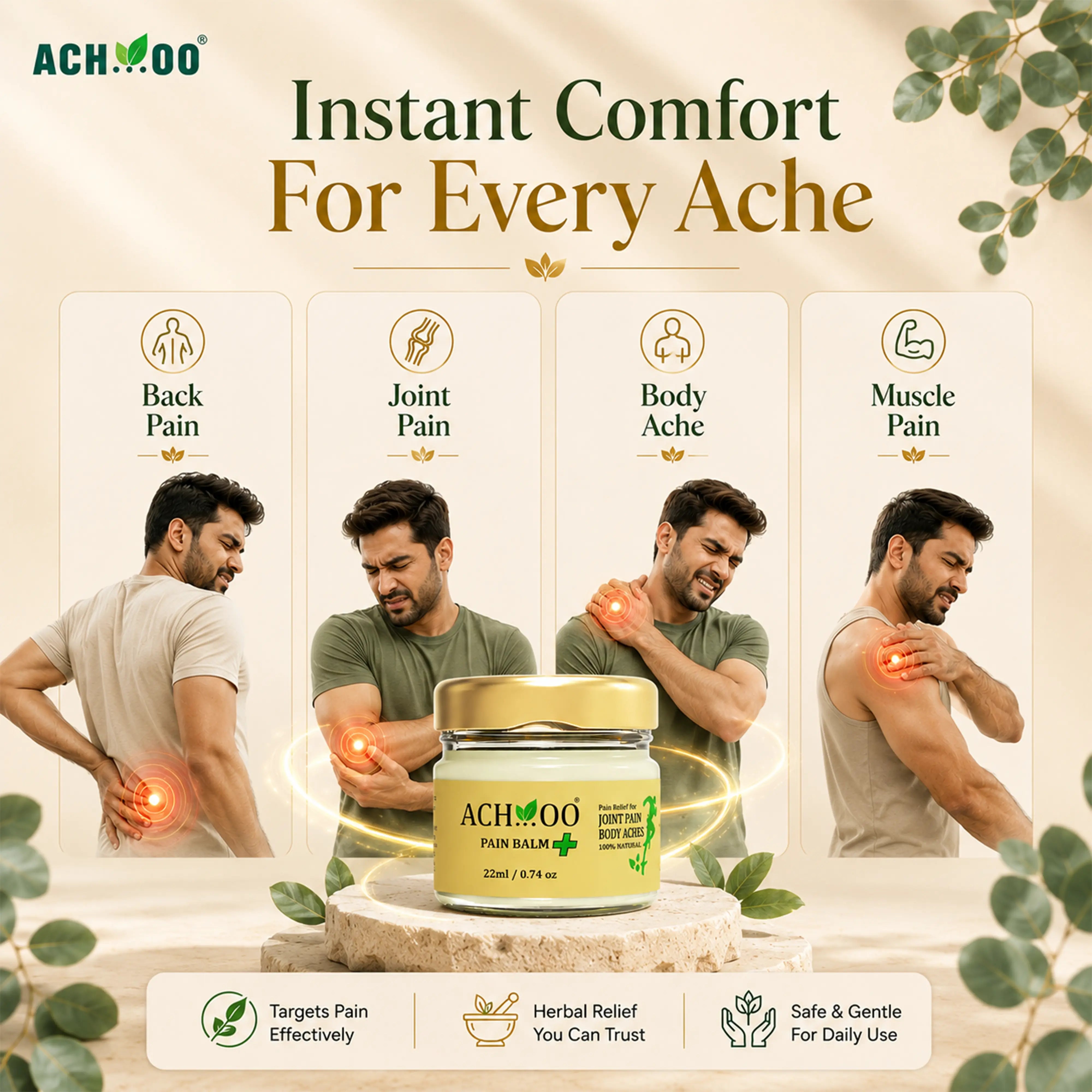 Achoo Pain Balm Plus For Joint, Muscle and Body Pain - 22ml