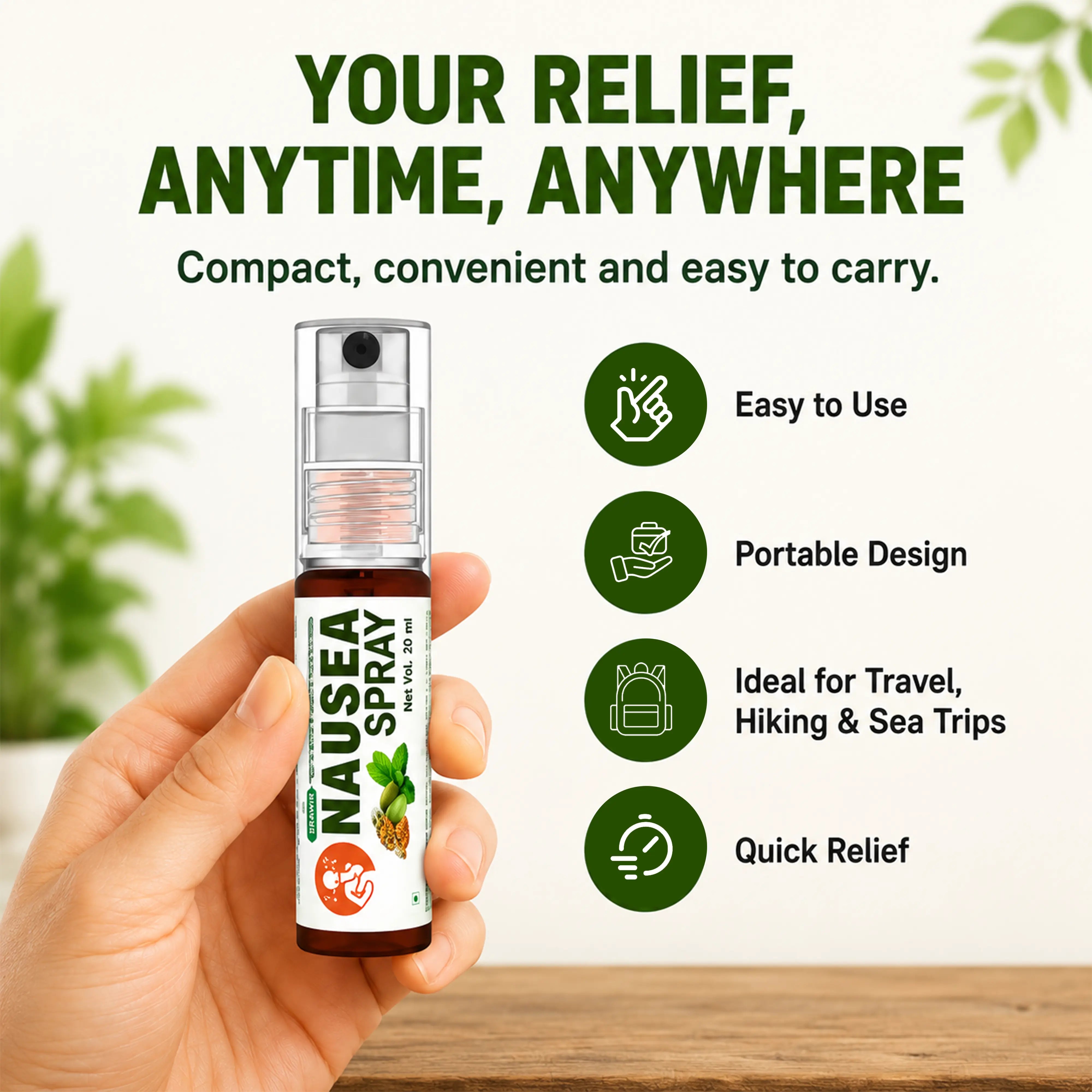 Brawn Nausea Spray | Suppress feeling of vomiting - 10ml