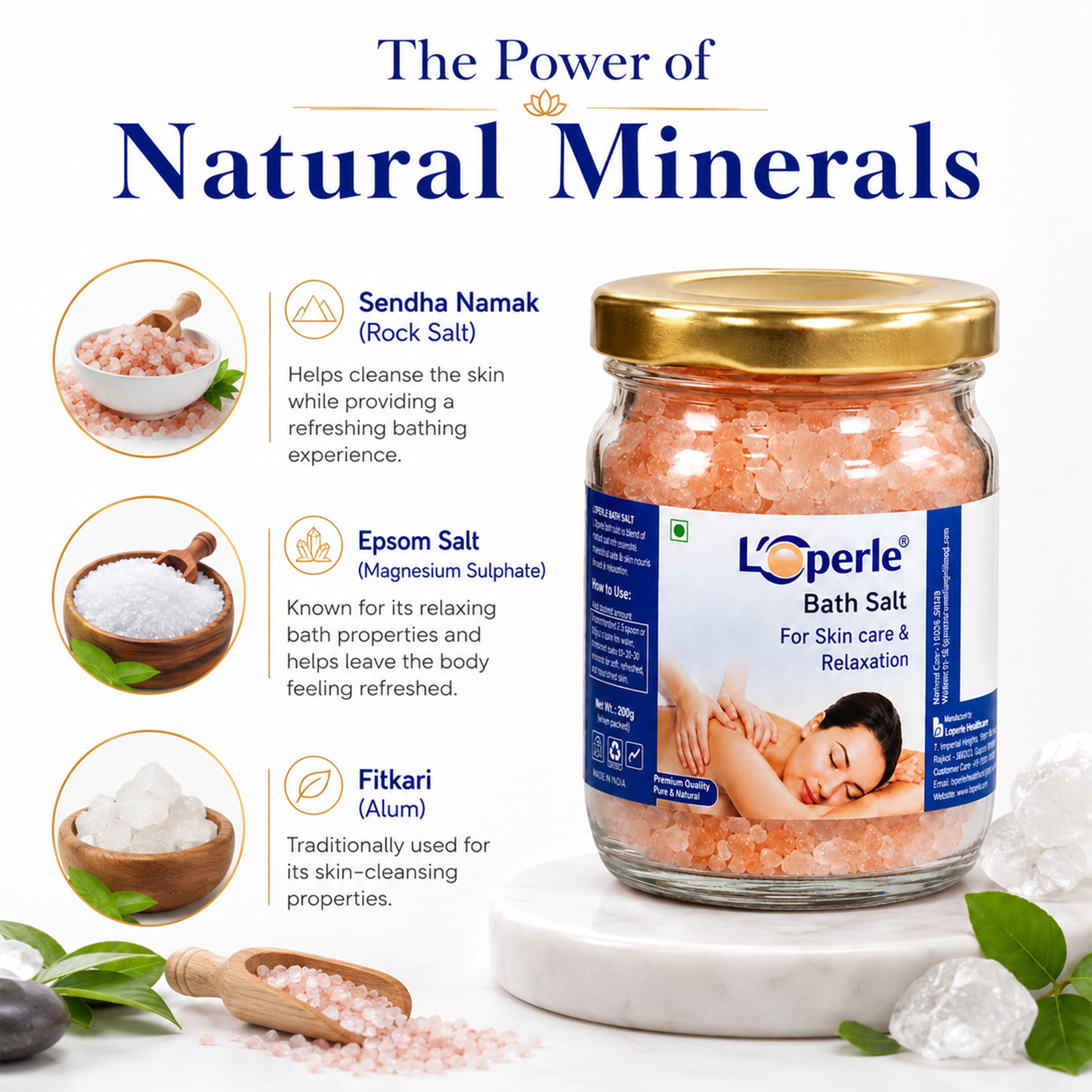Loperle Bath Salt for Skin Care & Muscle Relaxation - 50g