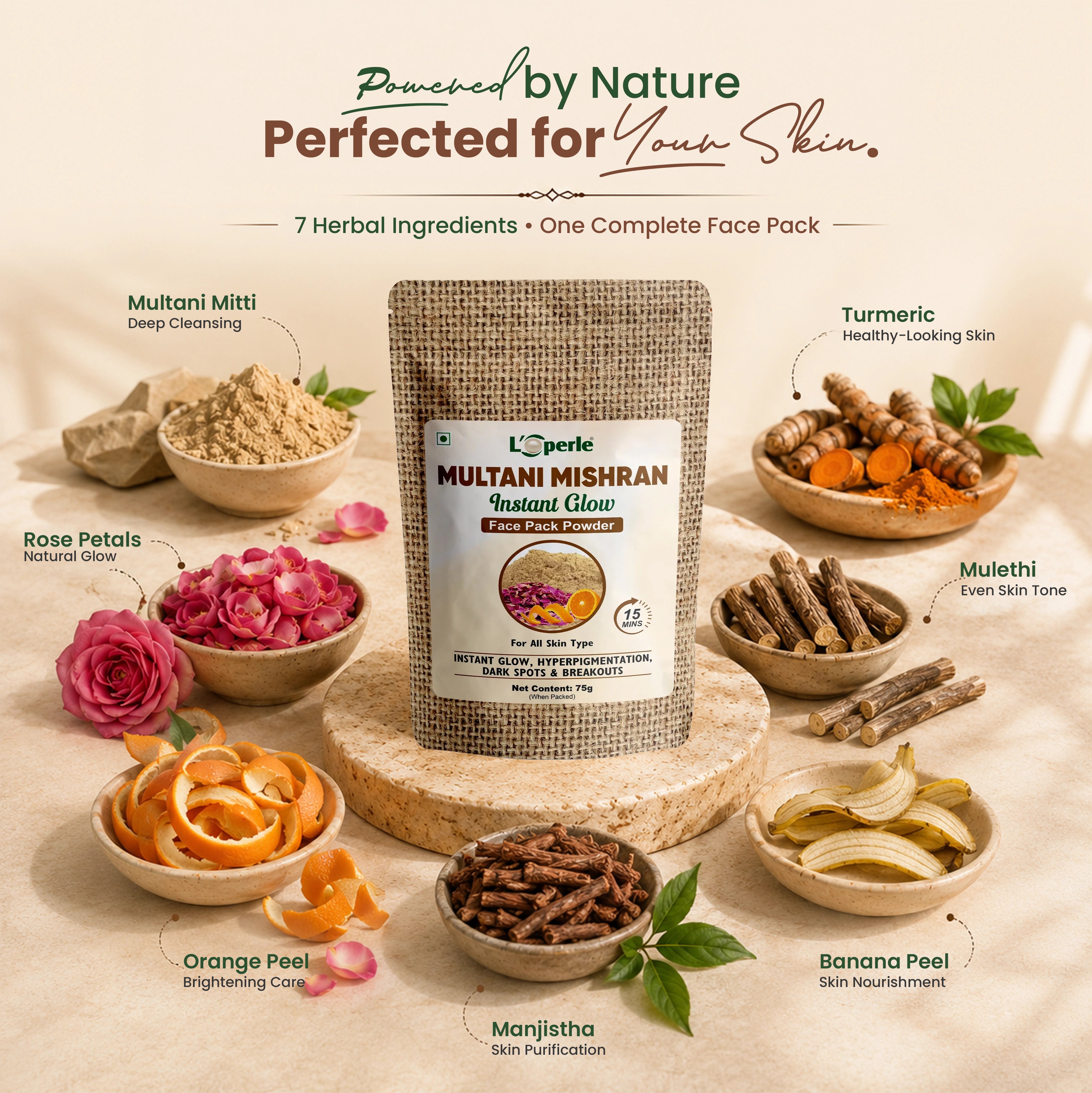Loperle Multani Mishran Face Pack Powder - 75g