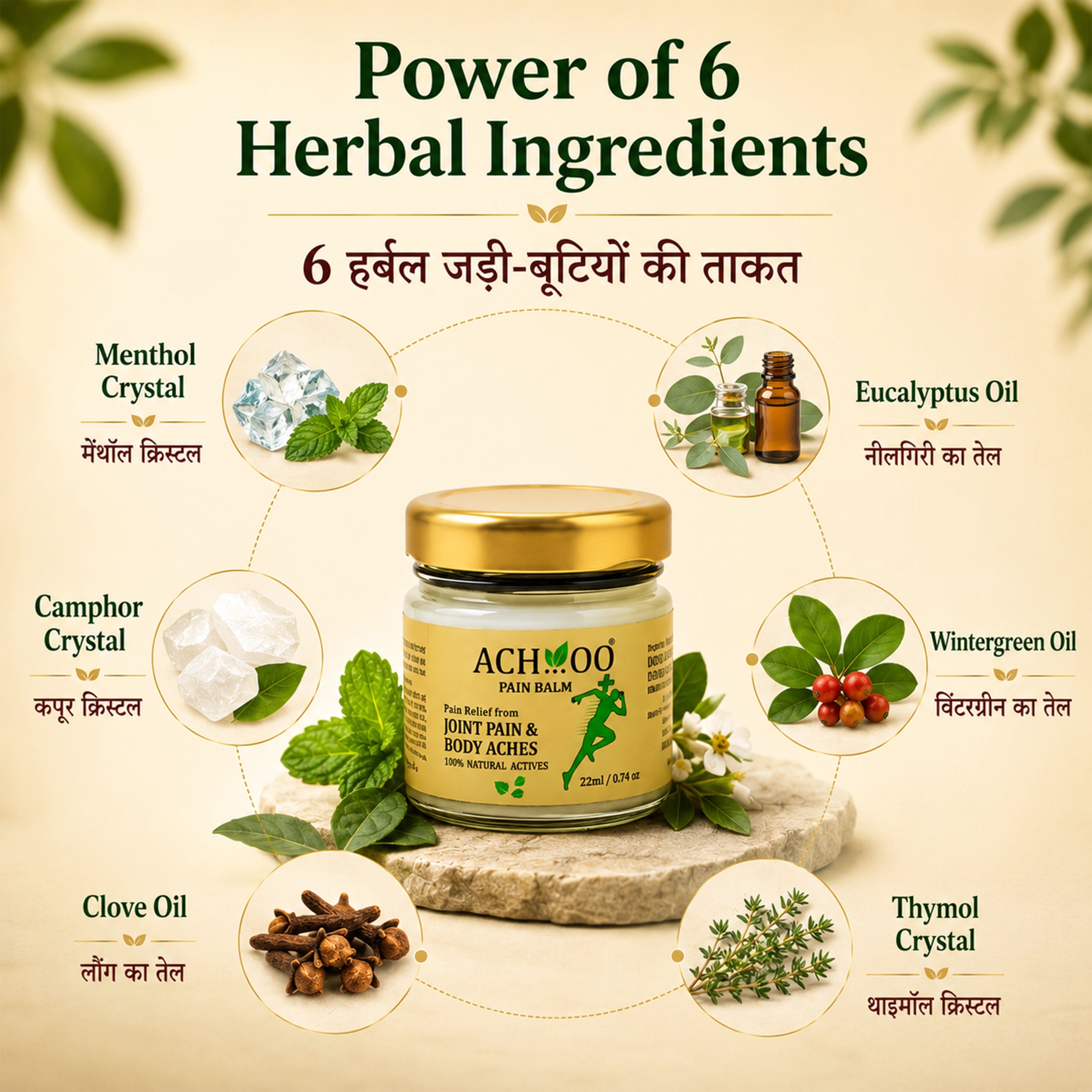 Achoo Pain Balm Plus For Joint, Muscle and Body Pain - 22ml
