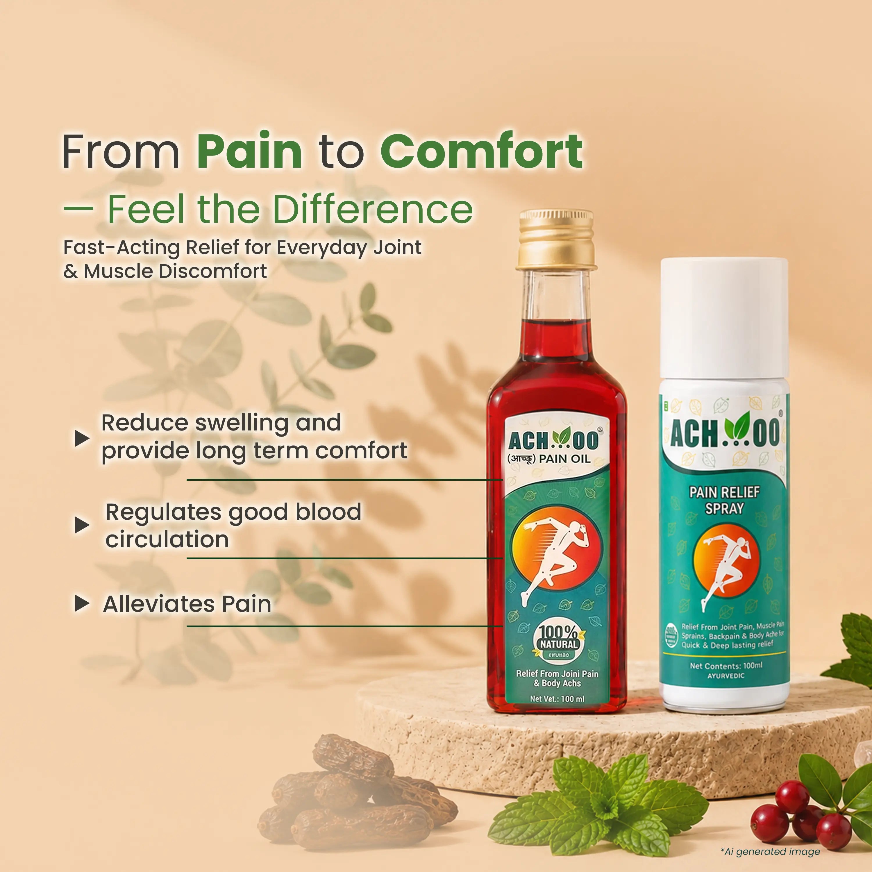 Power pack combo Pain oil(100ml) and spray(100ml)