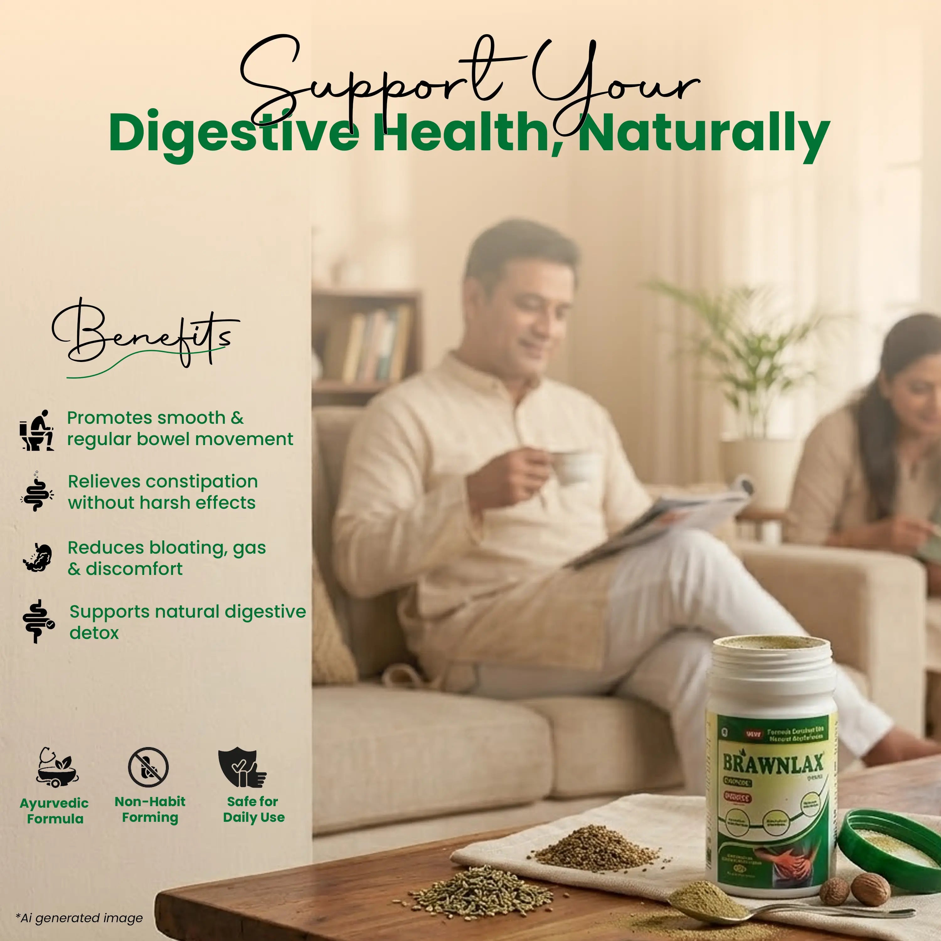 BRAWNLAX Constipation Relief Powder - 100 Gm