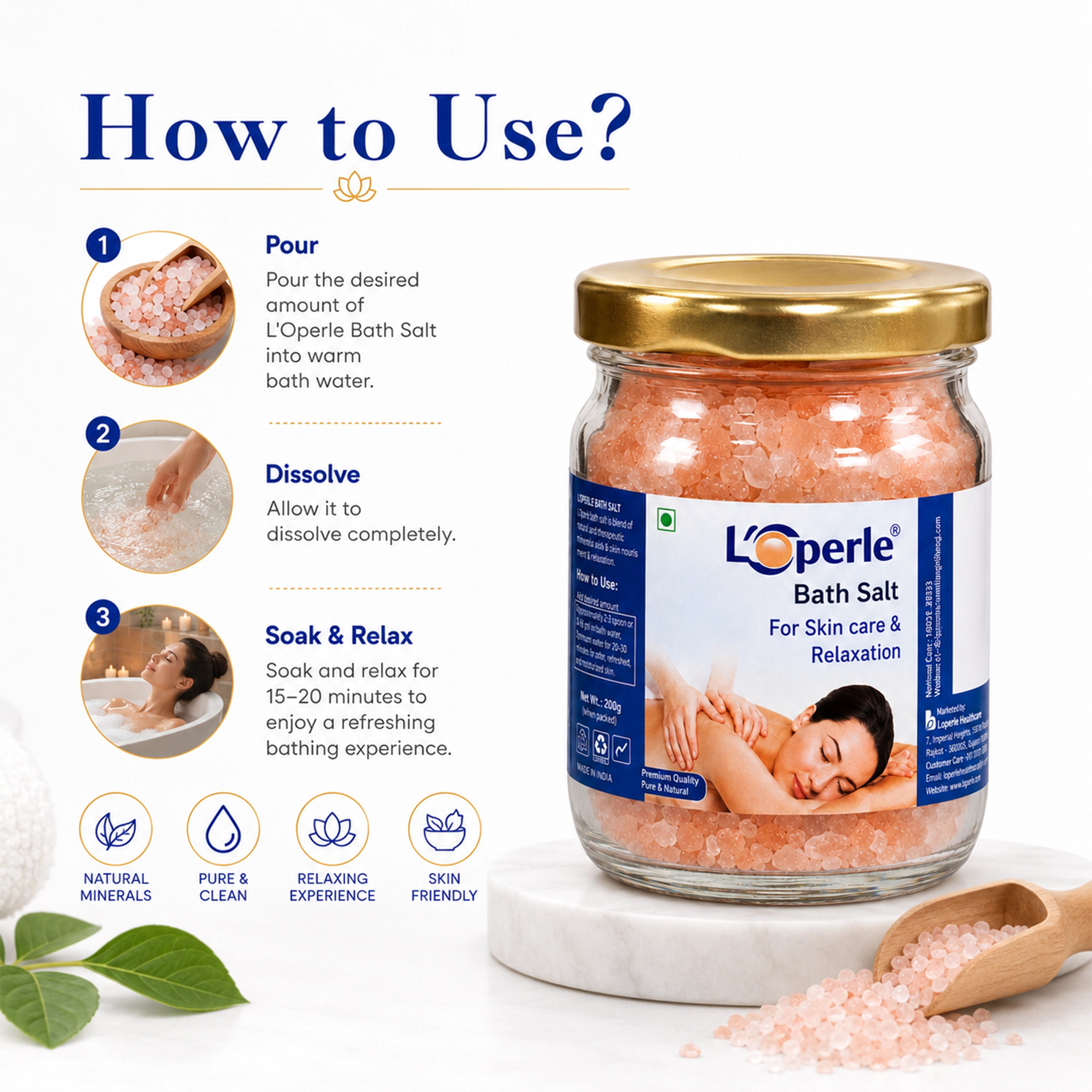 Loperle Bath Salt for Skin Care & Muscle Relaxation - 50g