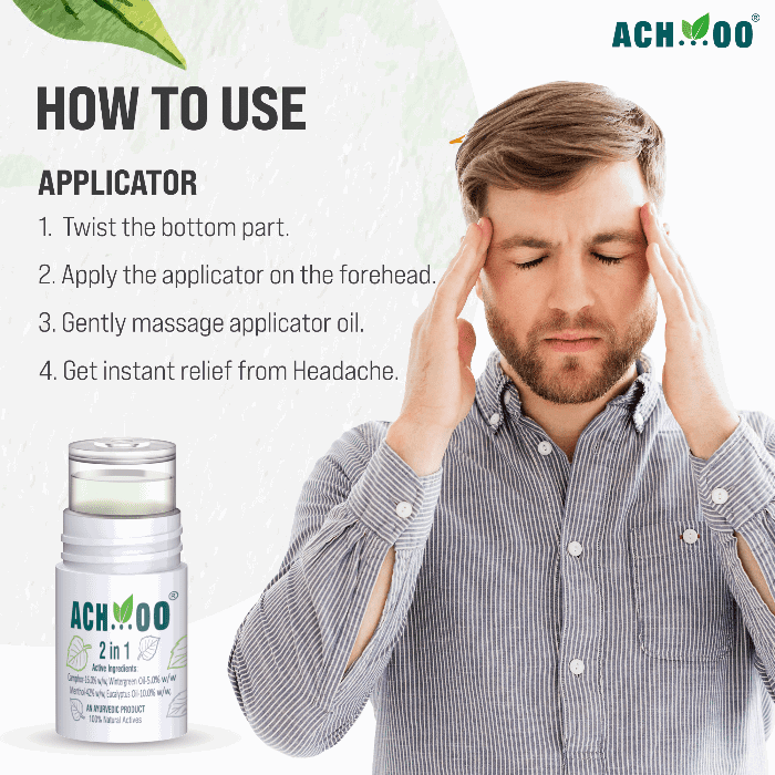 ACHOO 2 In 1 Inhaler and Roll On Relief From Cold, Cough, Nasal Congestion & Breathing Difficulty