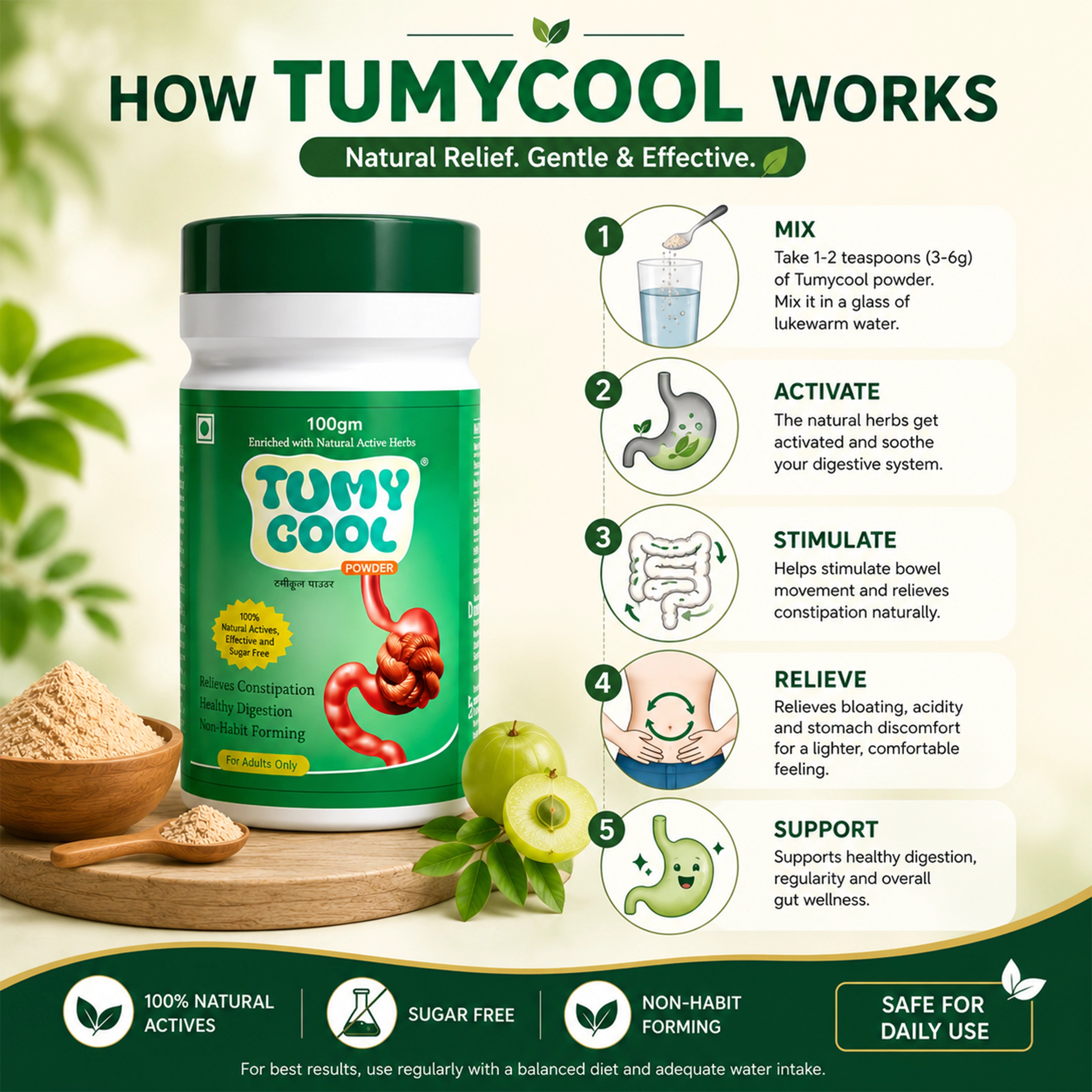 Tumycool Constipation Relief Powder - 100 Gm