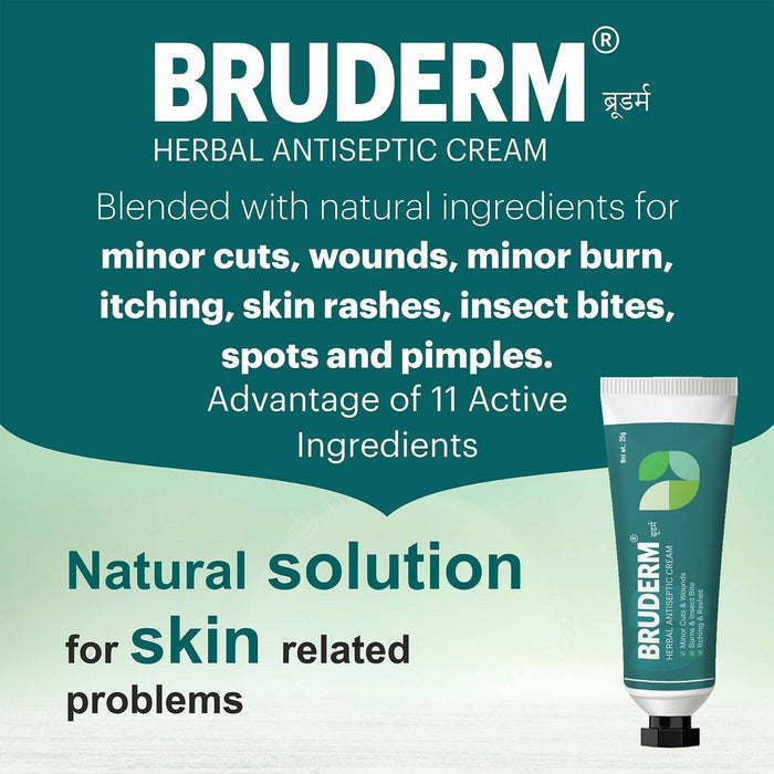 Bruderm - Herbal Antiseptic Cream for Minor Cuts and Skin Burn, Wounds, Skin Rashes