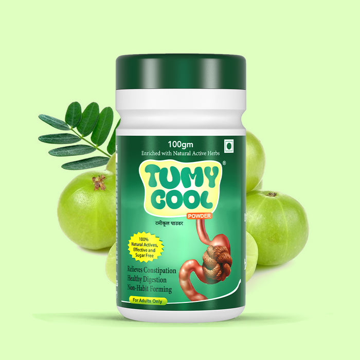 TUMYCOOL Constipation Relief Powder For Constipation, Indigestion, Acidity, Gas, Improves Digestion & Gut Health | Non Habit Forming | 100% Natural Actives | Sugar Free - 100 Gm