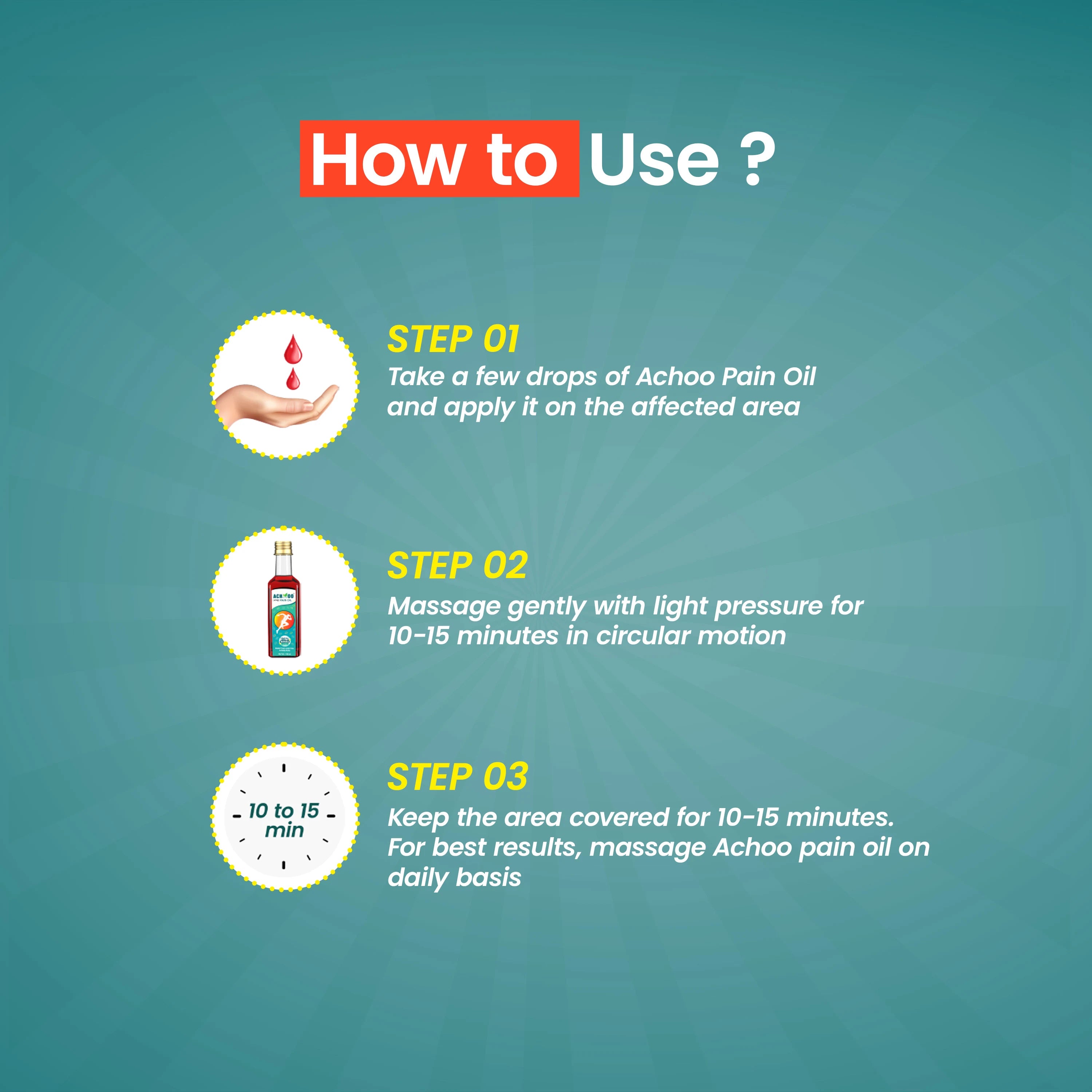 Achoo pain relief oil uses