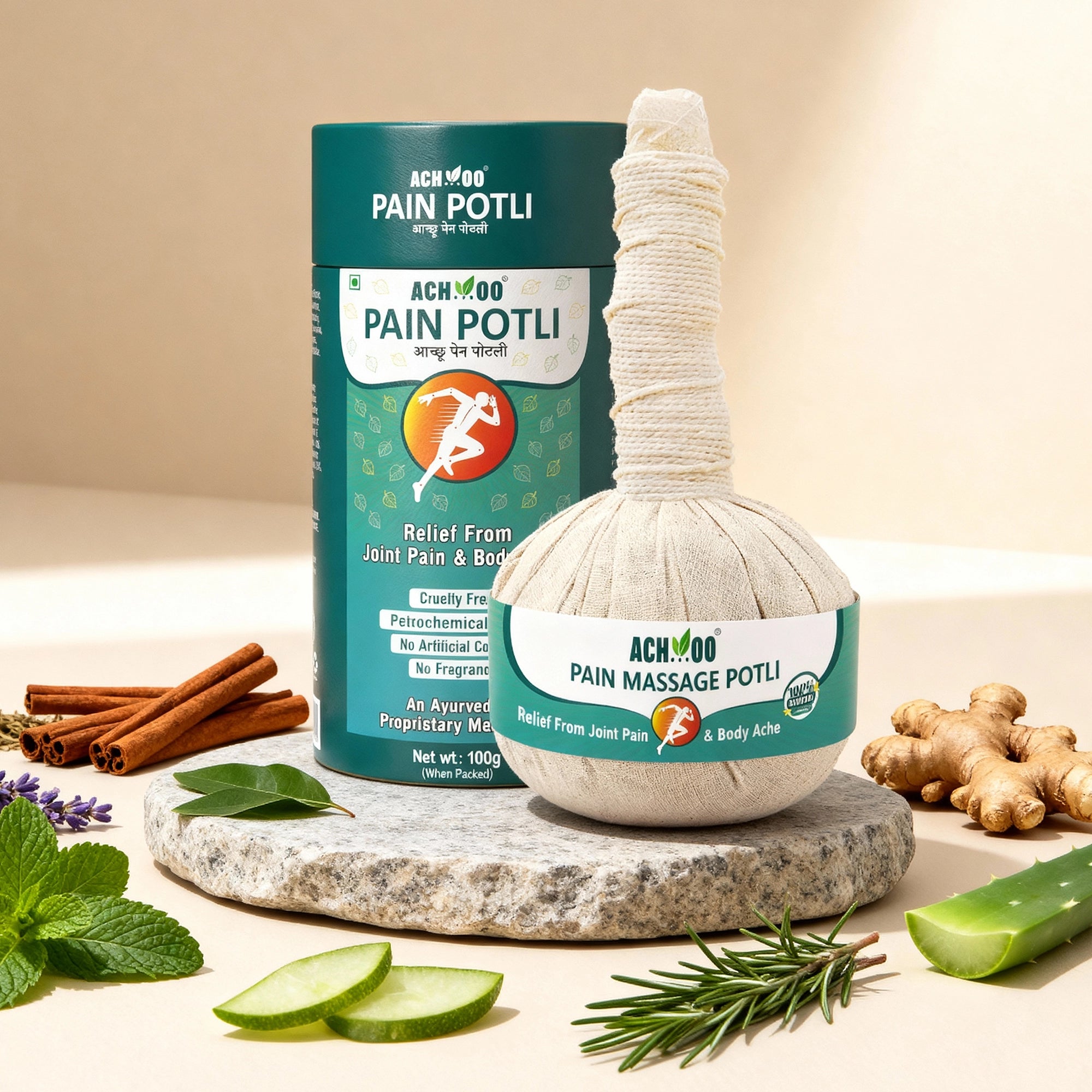 Achoo Pain Massage Potli - 100% Ayurvedic Herbal Healing