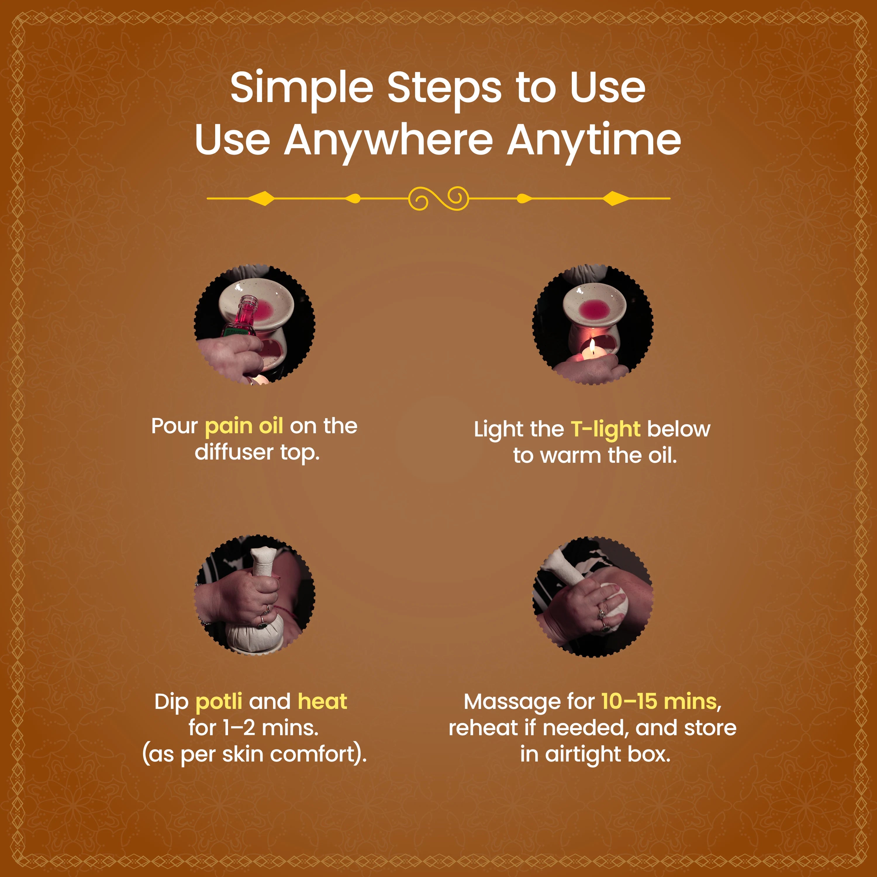 How to use Achoo herbal compress kit step by step