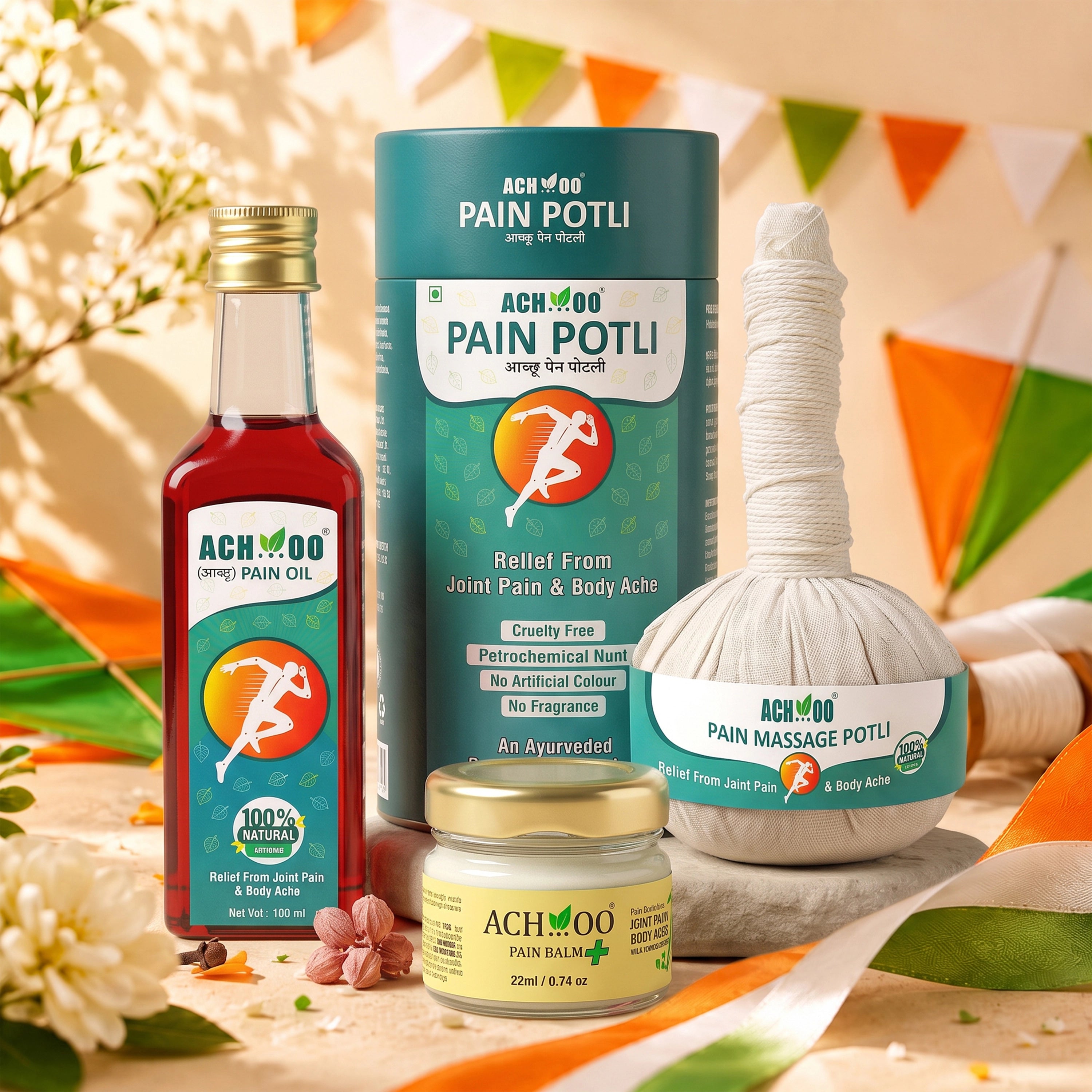 Triple Action Kit - Pain Potli, Pain Oil(100ml) & Pain Balm plus