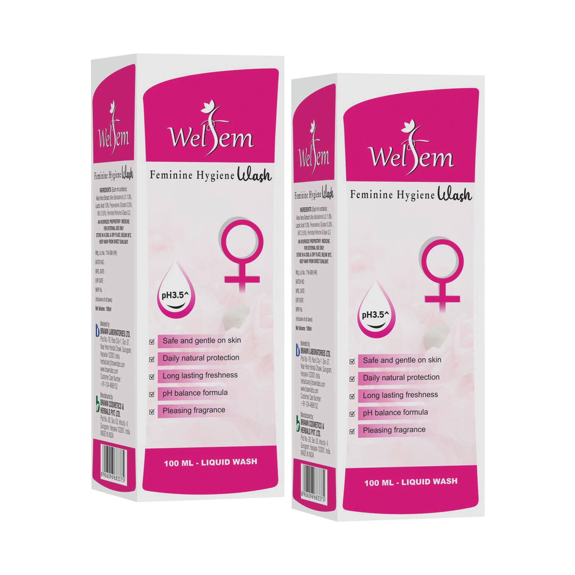 Welfem Feminine Intimate Hygiene Wash to balance pH - 100ml
