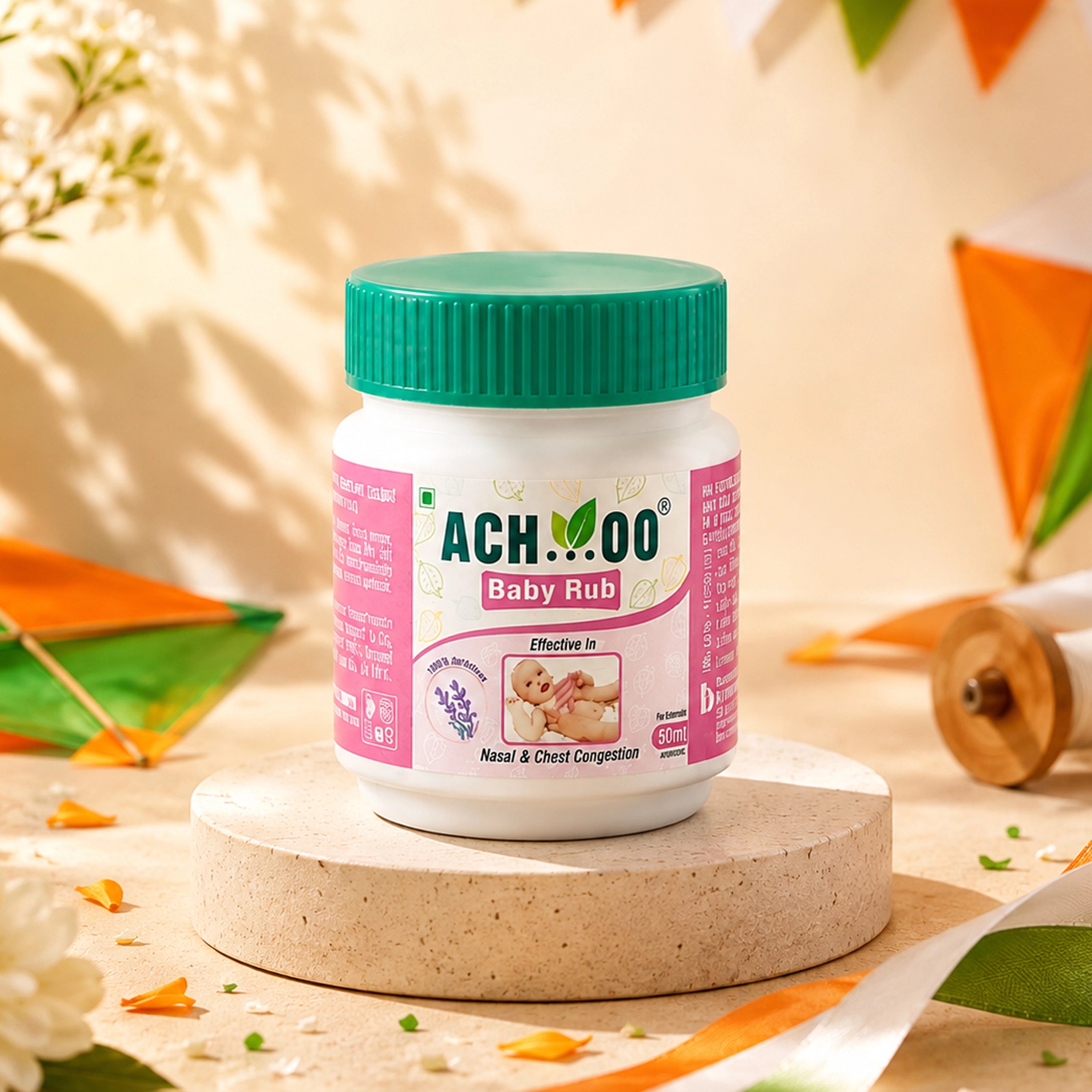 Achoo Baby Rub for Nasal and Chest Congestion - 50ml | 2 + years