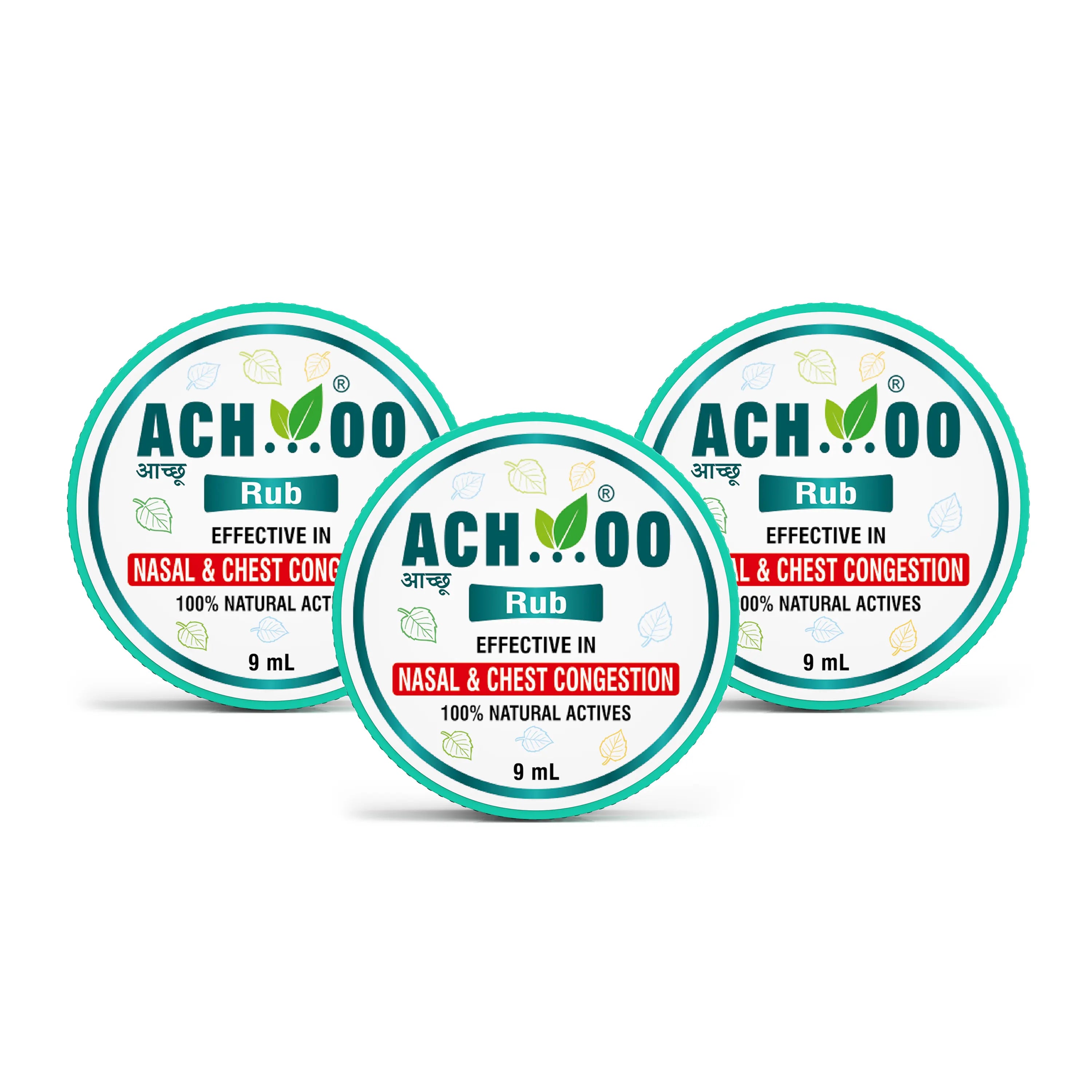 Achoo Herbal Rub for Nasal and Chest Congestion - 9ml